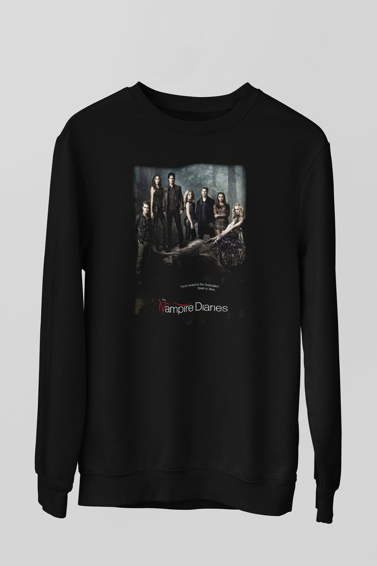 The Vampire Diaries Siyah Unisex Sweatshirt