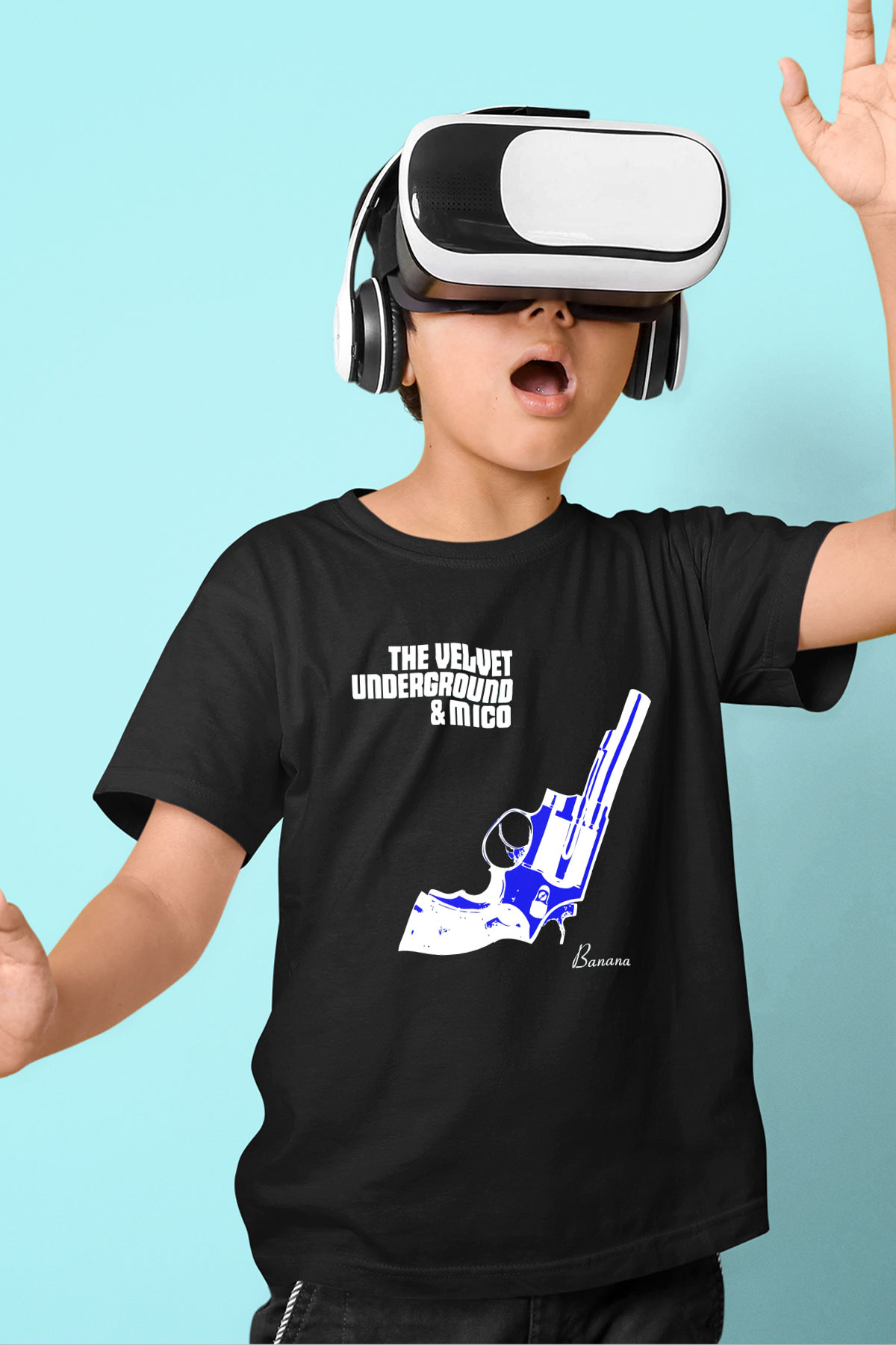 The Velvet Underground Baskılı Siyah Unisex Çocuk Tişört