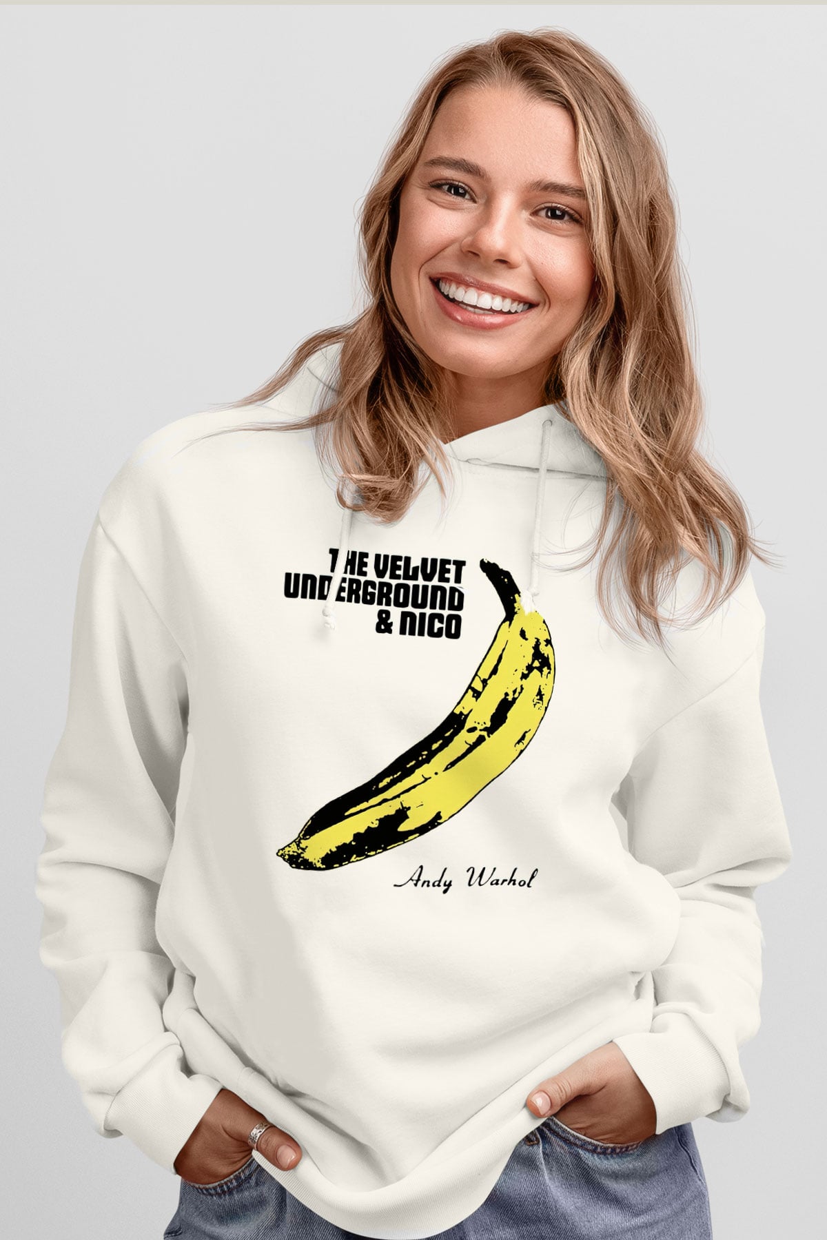 The Velvet Underground Beyaz Unisex Hoodie