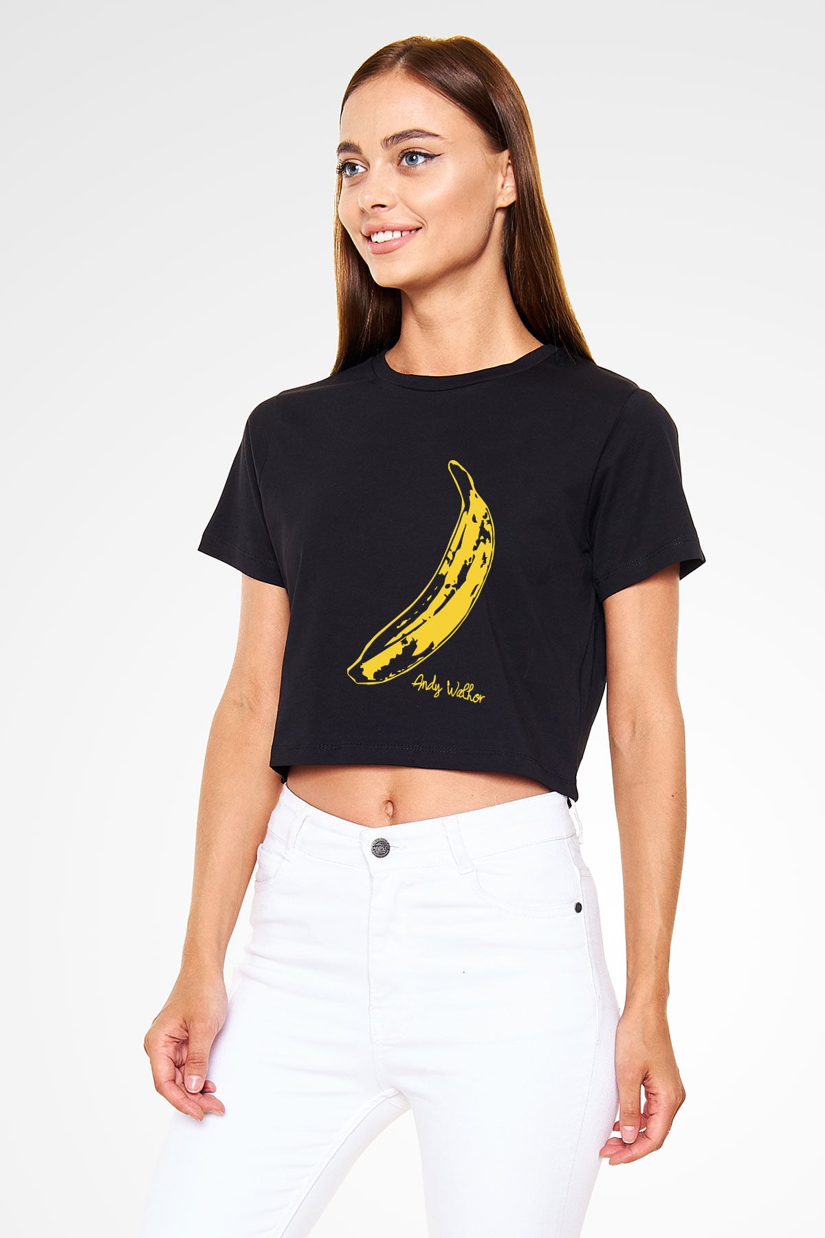 The Velvet Underground Siyah Crop Top Tişört