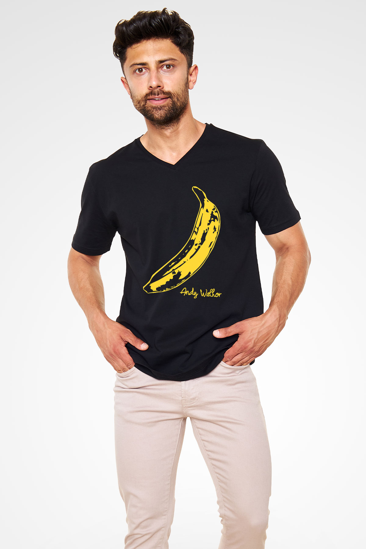 The Velvet Underground Siyah Unisex V Yaka Tişört T-Shirt