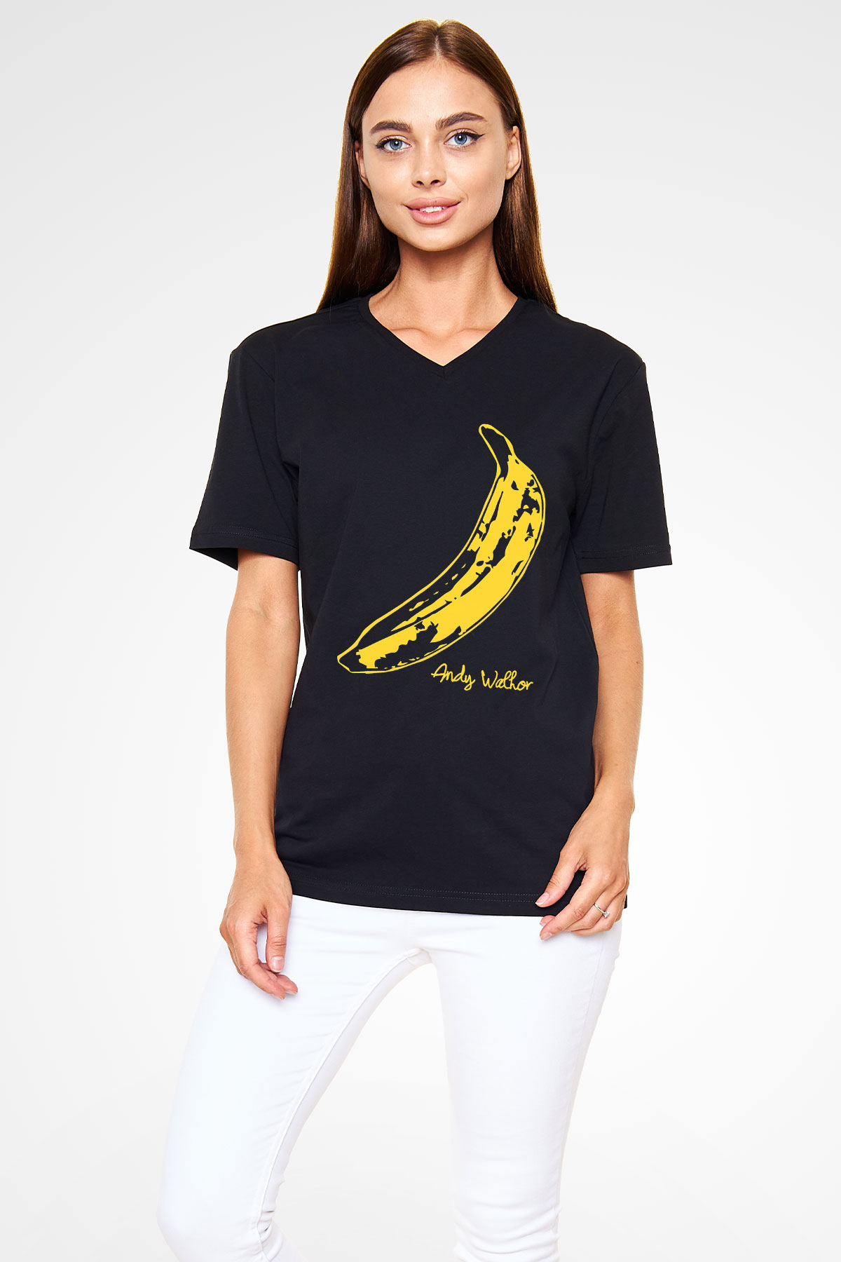 The Velvet Underground Siyah Unisex V Yaka Tişört T-Shirt