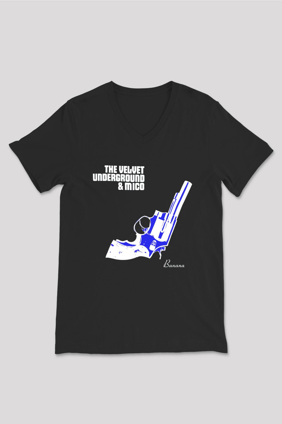 The Velvet Underground Siyah Unisex V Yaka Tişört T-Shirt