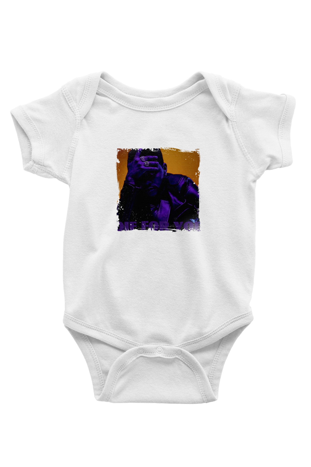 The Weeknd Baskılı Unisex Beyaz Bebek Body - Zıbın