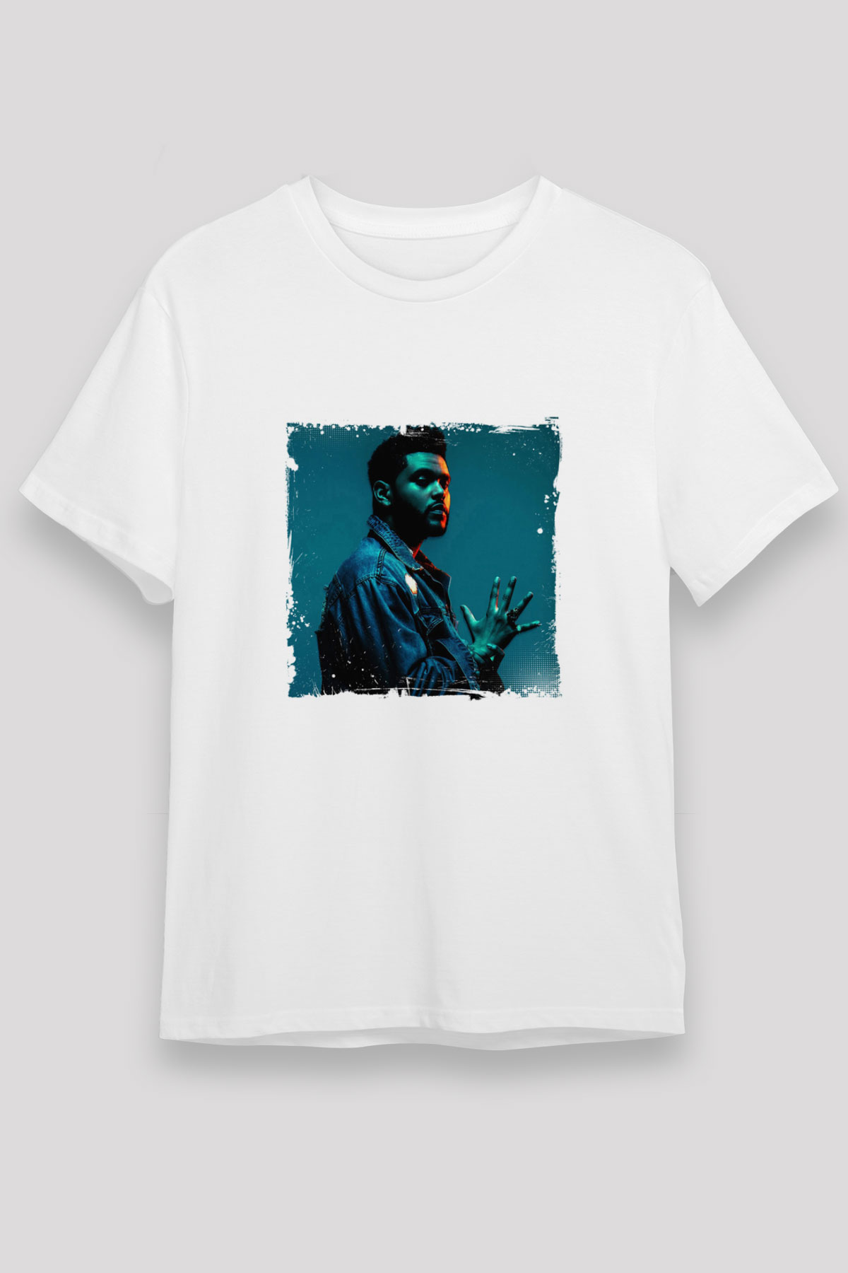 The Weeknd Baskılı Unisex Beyaz Tişört