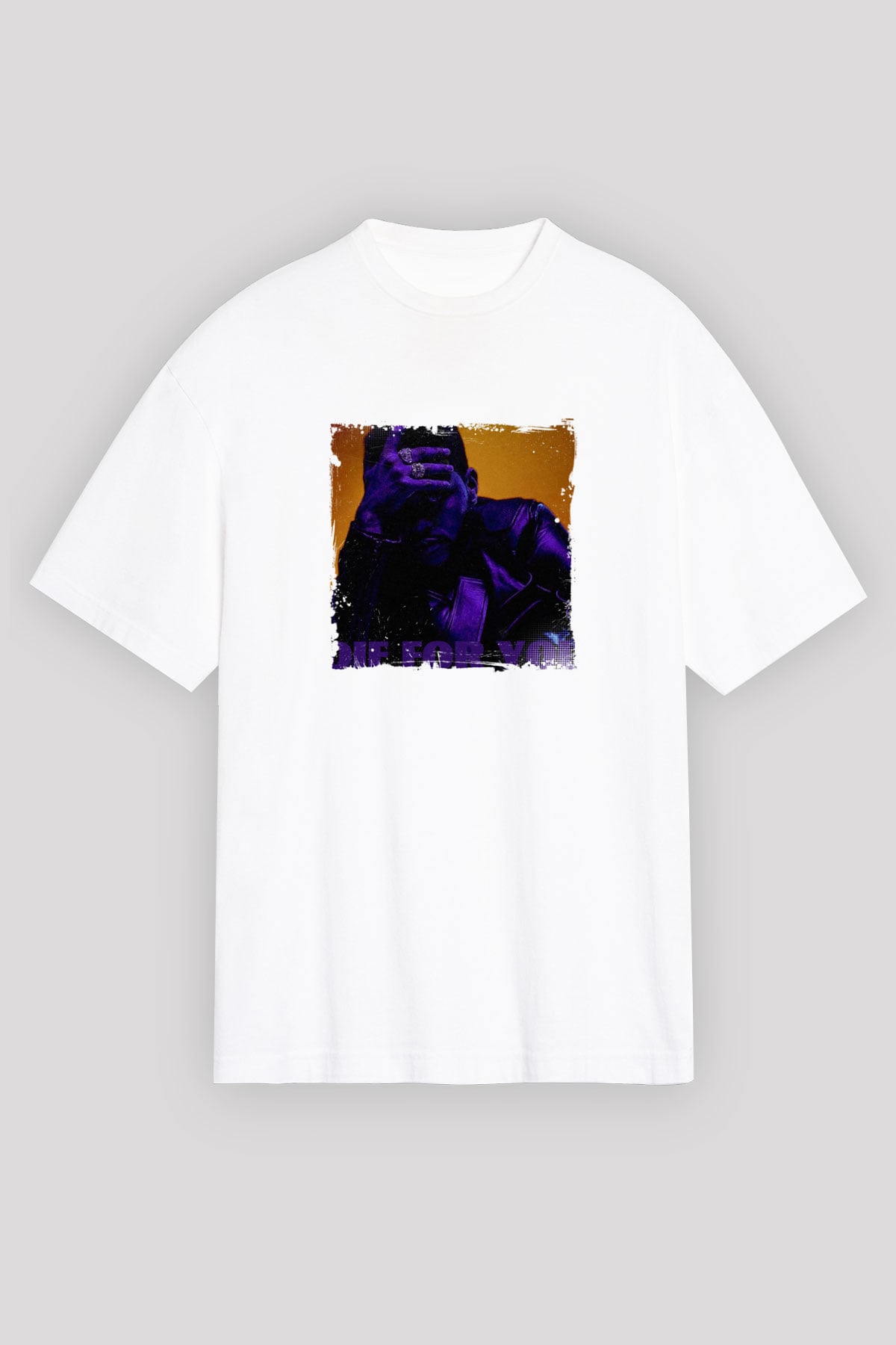 The Weeknd Baskılı Unisex Beyaz Tişört