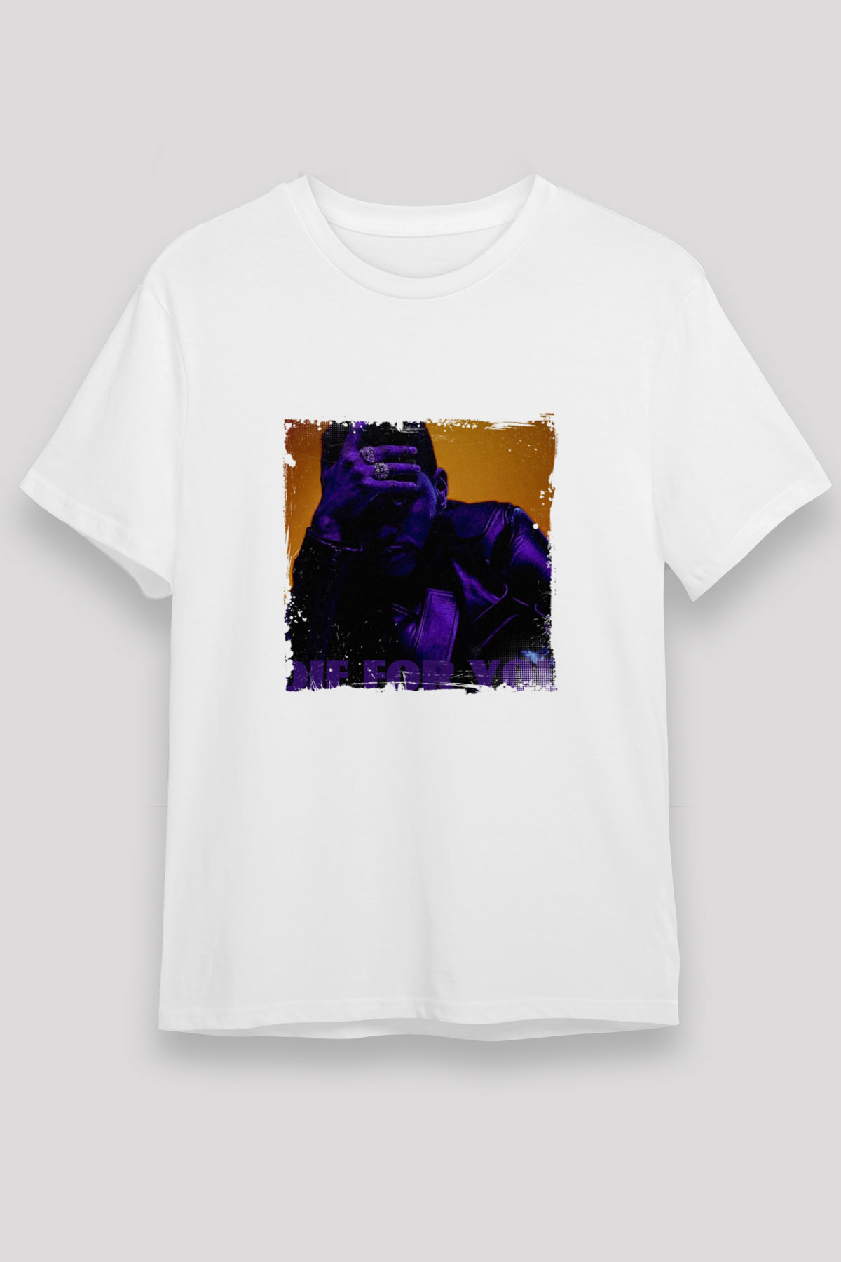 The Weeknd Baskılı Unisex Beyaz Tişört
