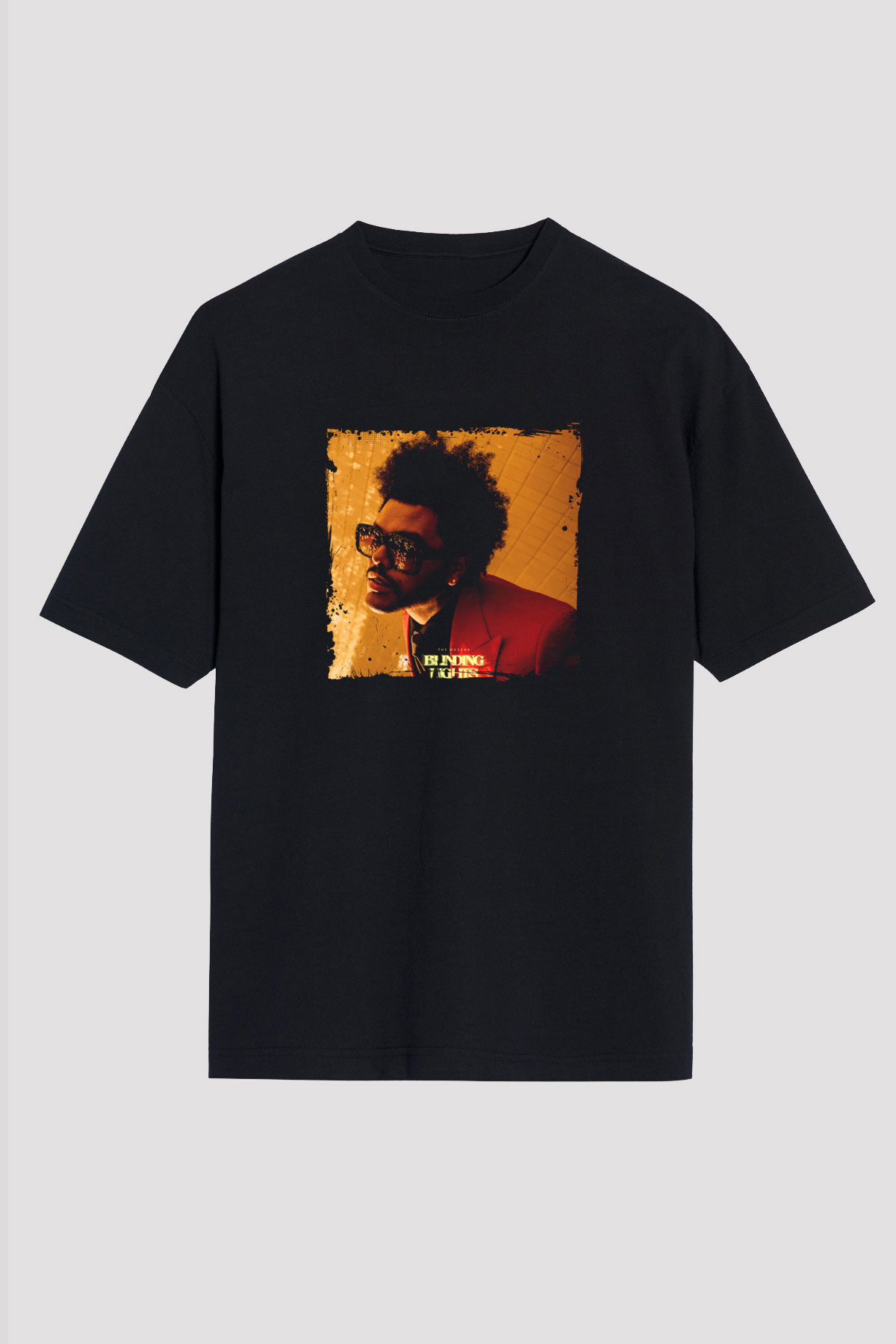 The Weeknd Baskılı Unisex Oversize Siyah Tişört