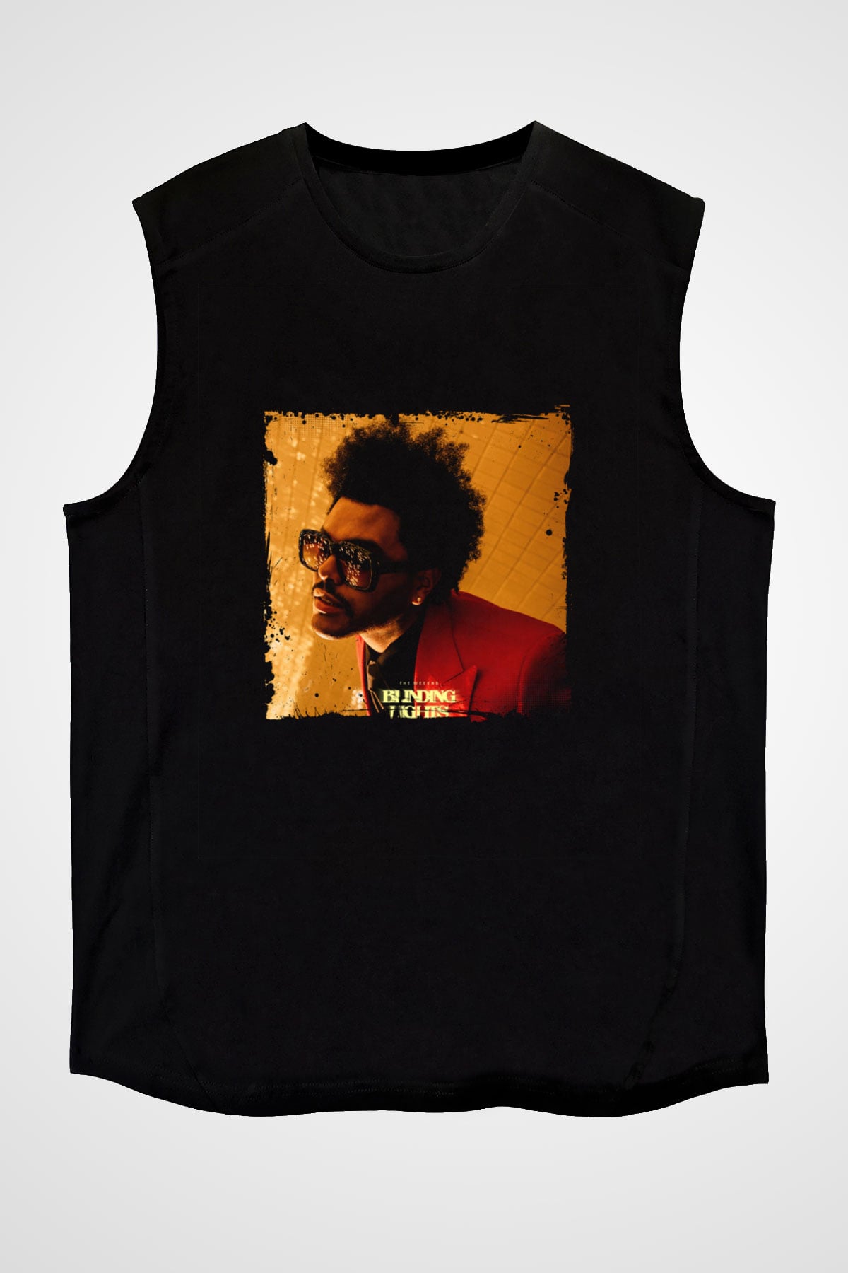 The Weeknd Baskılı Unisex Siyah Kolsuz Tişört