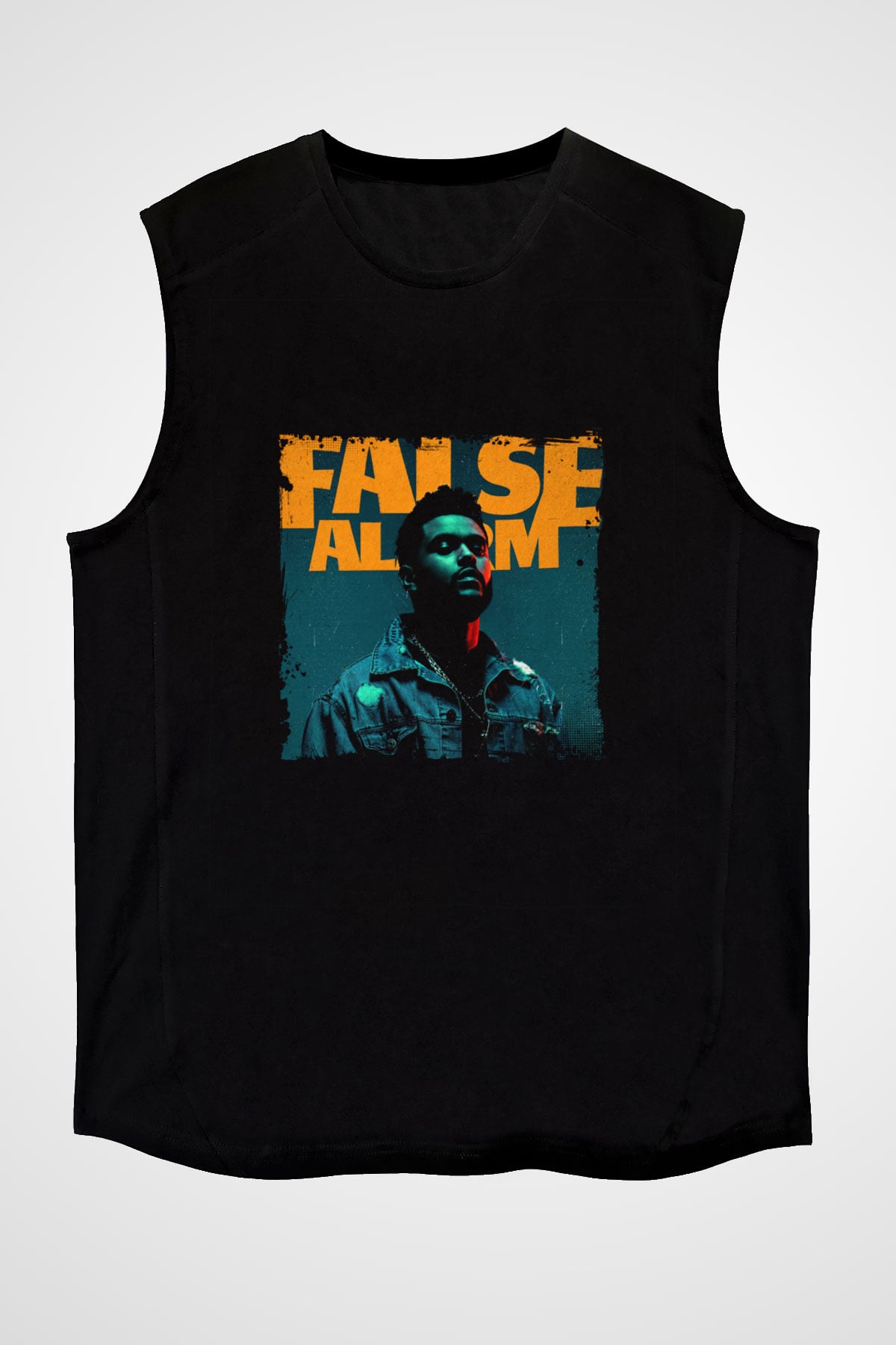 The Weeknd Baskılı Unisex Siyah Kolsuz Tişört