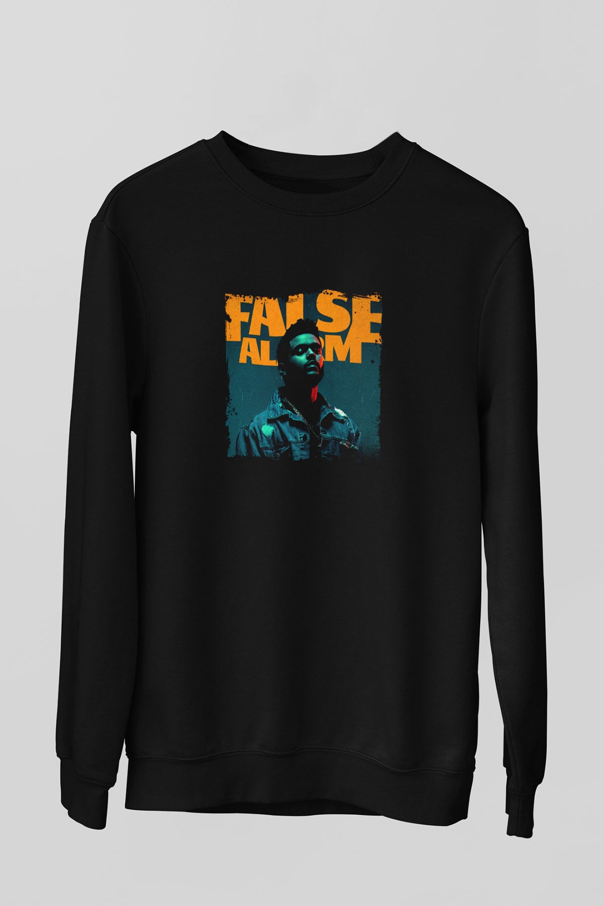 The Weeknd Baskılı Unisex Siyah Sweatshirt