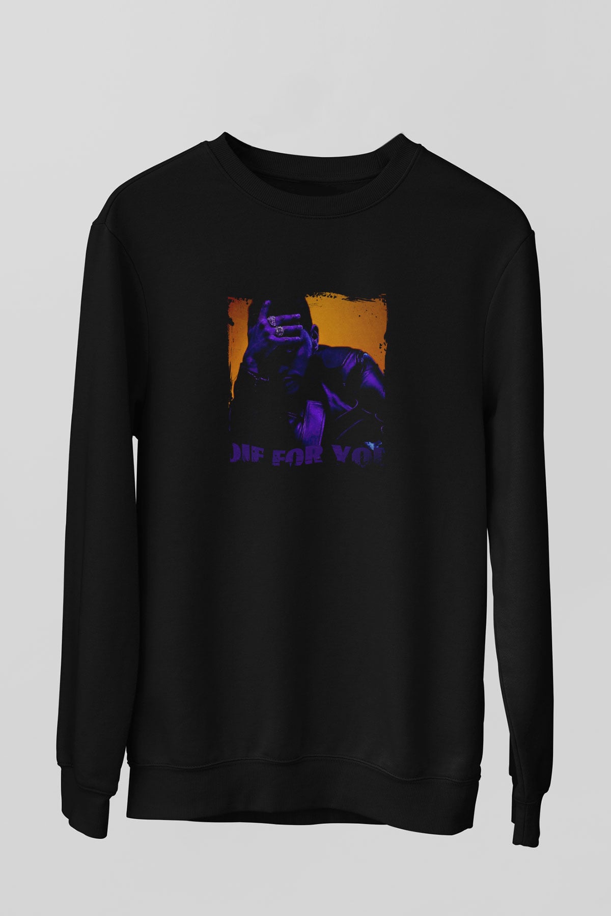 The Weeknd Baskılı Unisex Siyah Sweatshirt