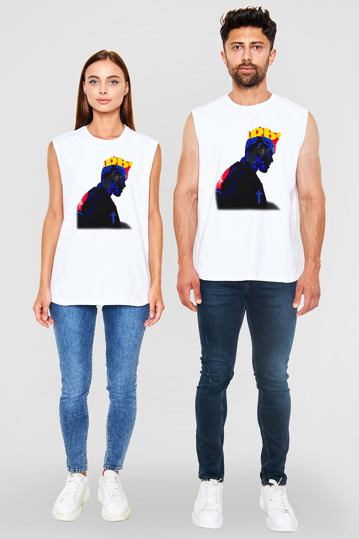 The Weeknd Beyaz Unisex Kolsuz Tişört