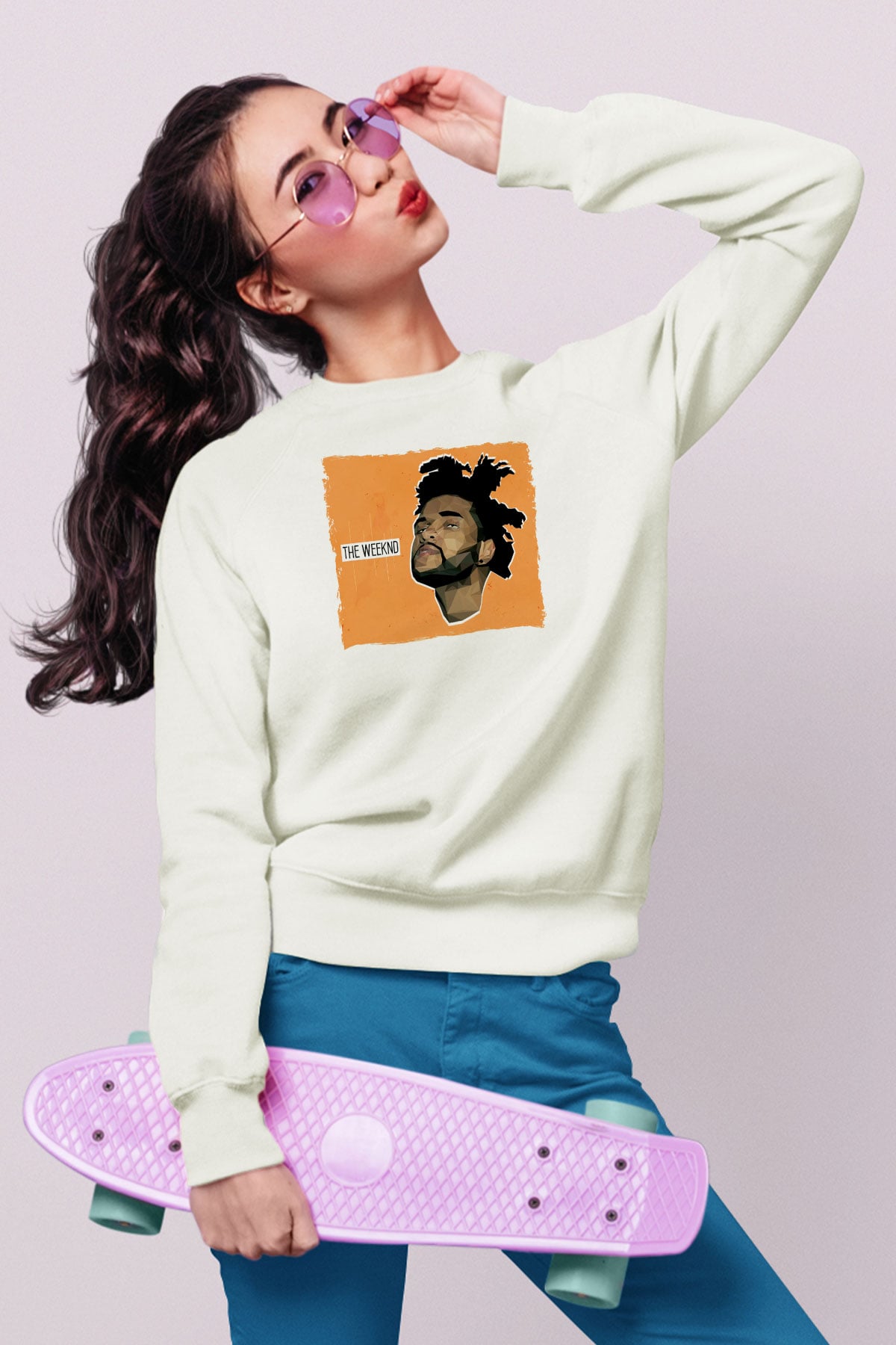 The Weeknd Beyaz Unisex Sweatshirt
