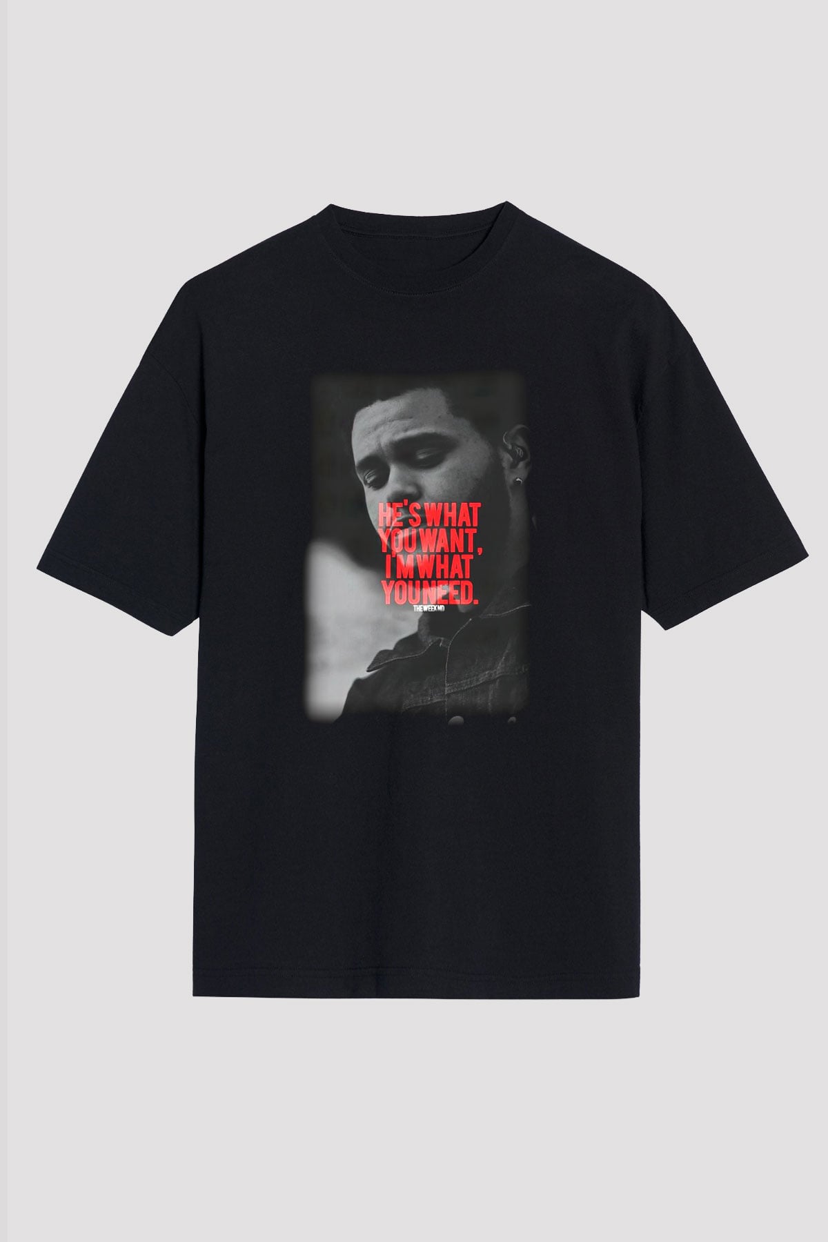 The Weeknd Siyah Unisex Oversize Tişört T-Shirt