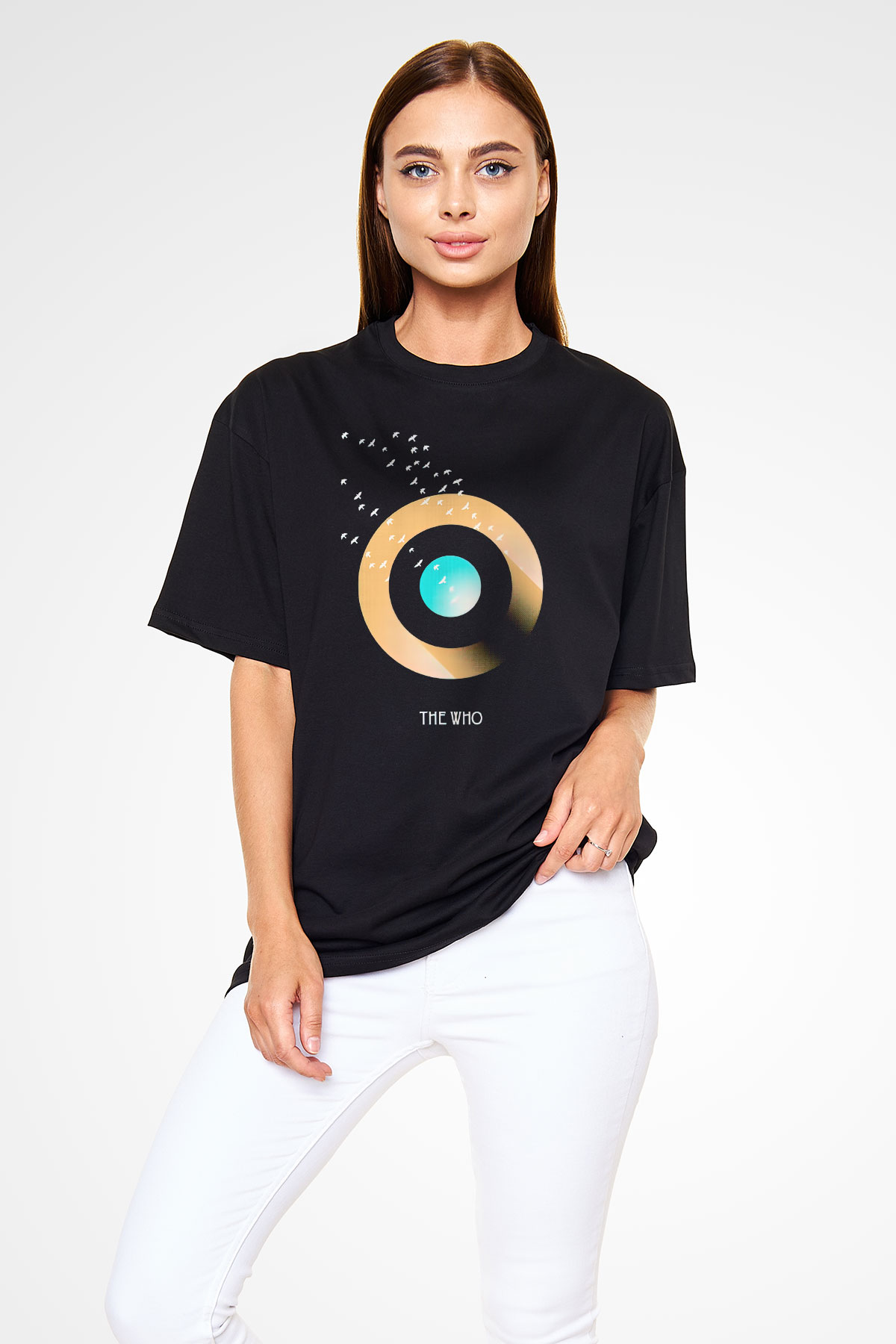 The Who Siyah Unisex Oversize Tişört T-Shirt