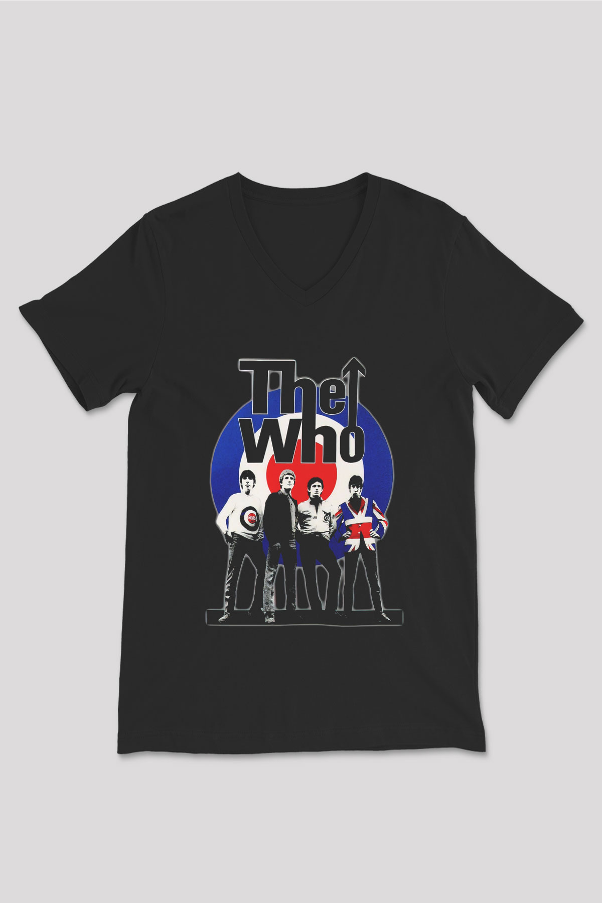 The Who Siyah Unisex V Yaka Tişört T-Shirt
