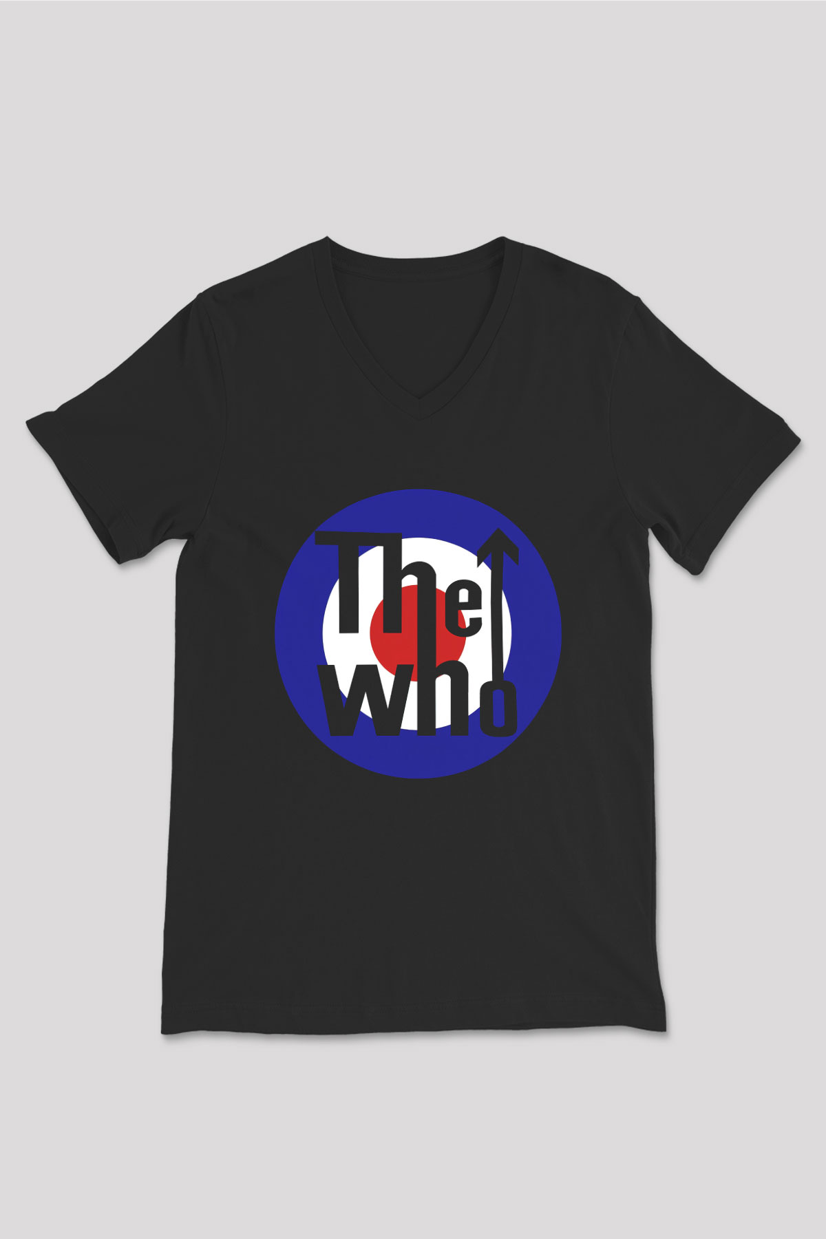 The Who Siyah Unisex V Yaka Tişört T-Shirt