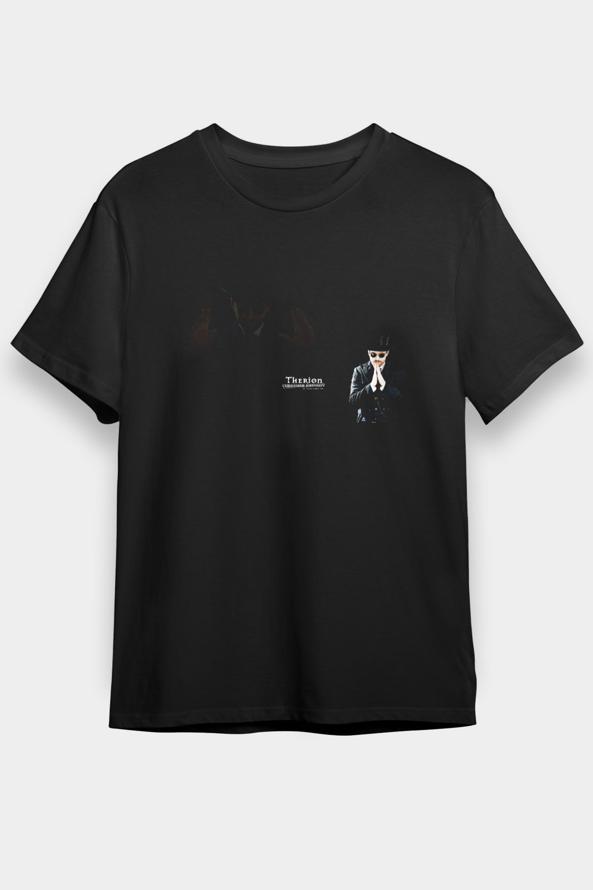Therion Baskılı Unisex Siyah Tişört - Tshirt