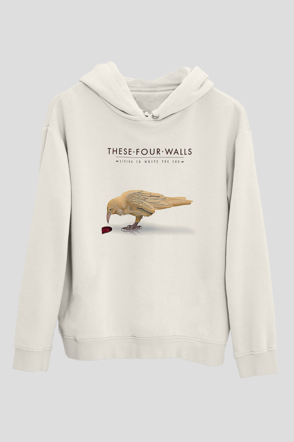These Four Walls Baskılı Beyaz Unisex Kapüşonlu Sweatshirt