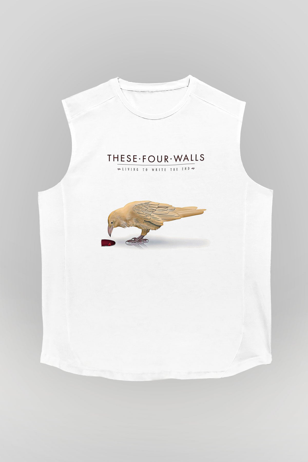 These Four Walls Baskılı Beyaz Unisex Kolsuz Tişört - Tshirt