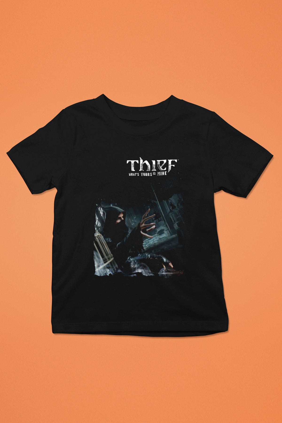 Thief Siyah Unisex Çocuk Tişört
