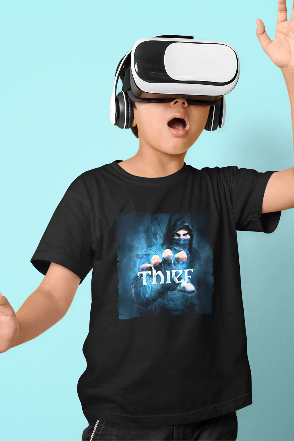 Thief Siyah Unisex Çocuk Tişört