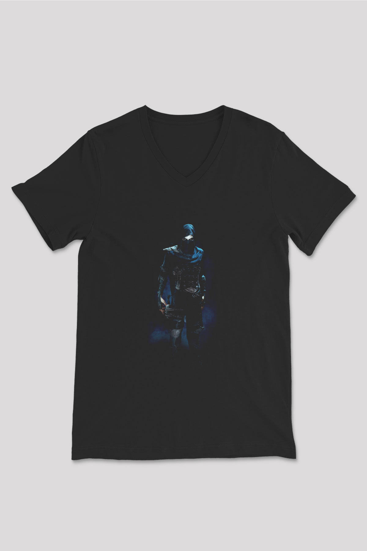 Thief Siyah Unisex V Yaka Tişört T-Shirt