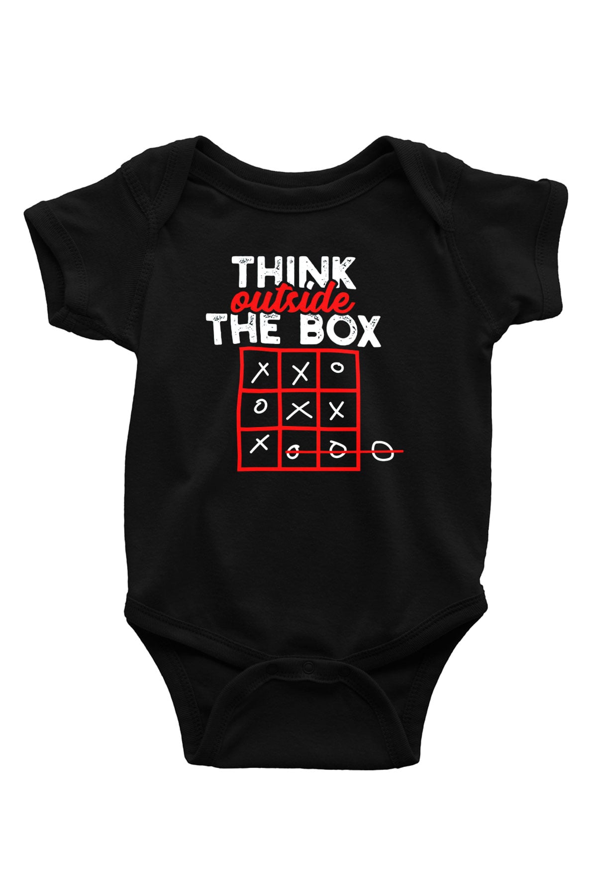 Think Outside Box BaskılıSiyah  Bebek Body - Zıbın