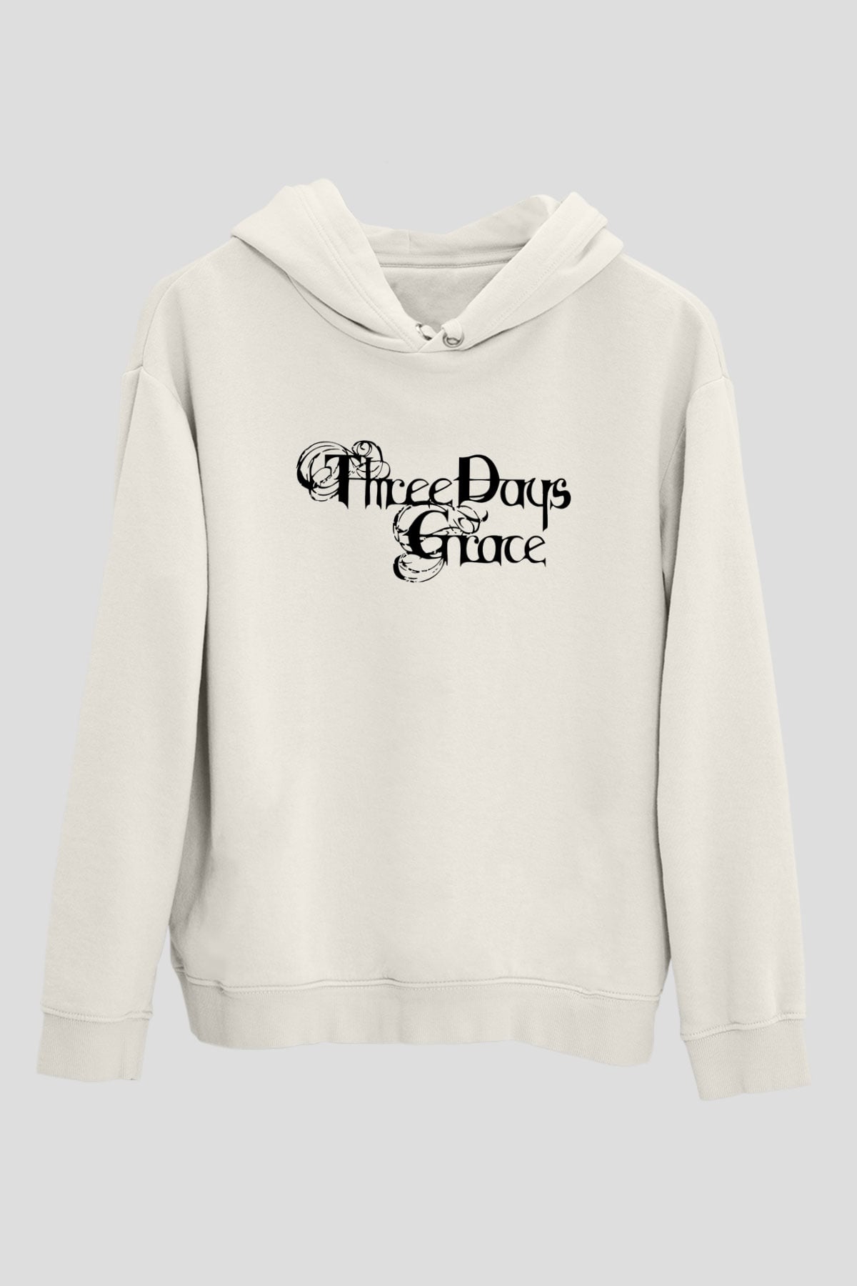 Three Days Grace Beyaz Unisex Kapşonlu Sweatshirt