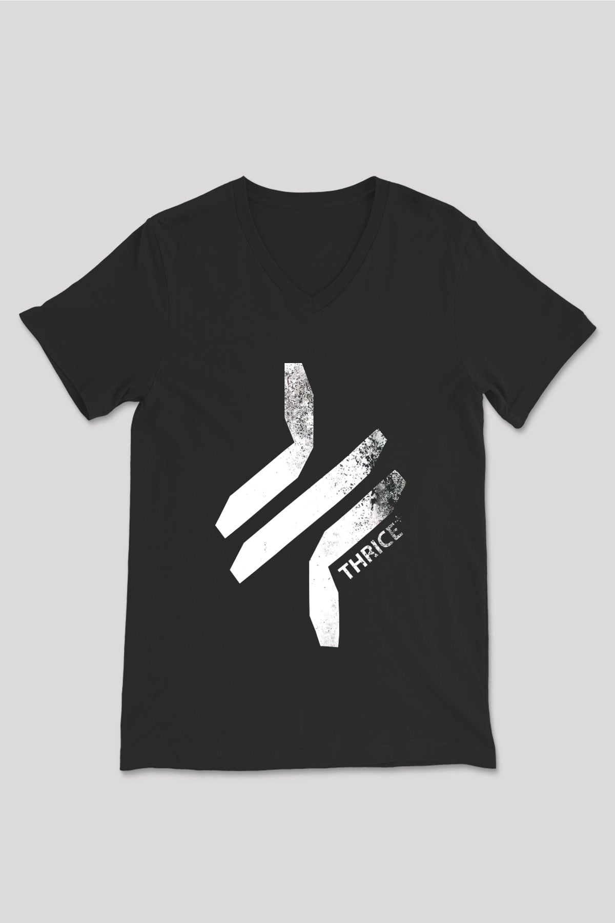 Thrice Siyah Unisex V Yaka Tişört T-Shirt