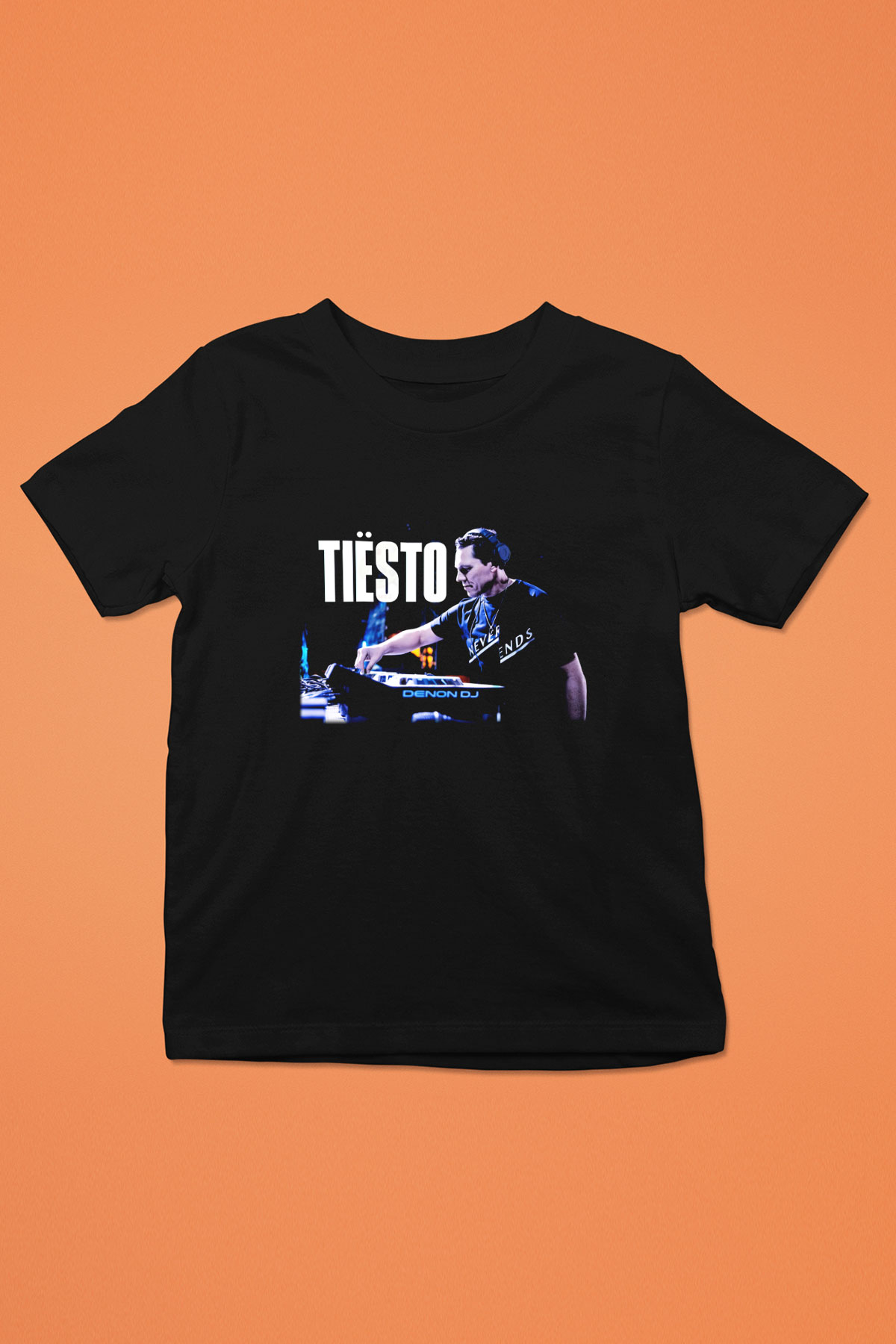 Tiesto Baskılı Siyah Unisex Çocuk Tişört