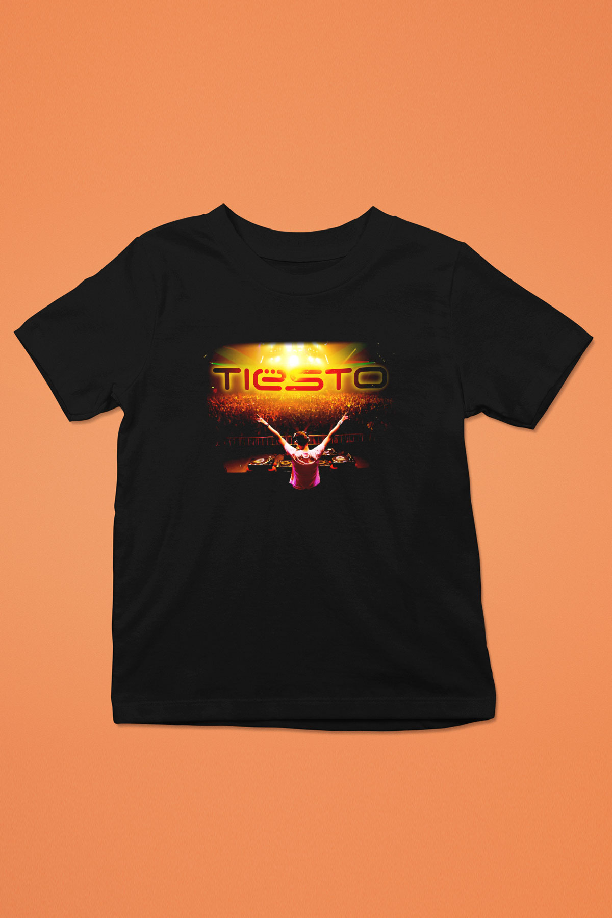 Tiesto Baskılı Siyah Unisex Çocuk Tişört