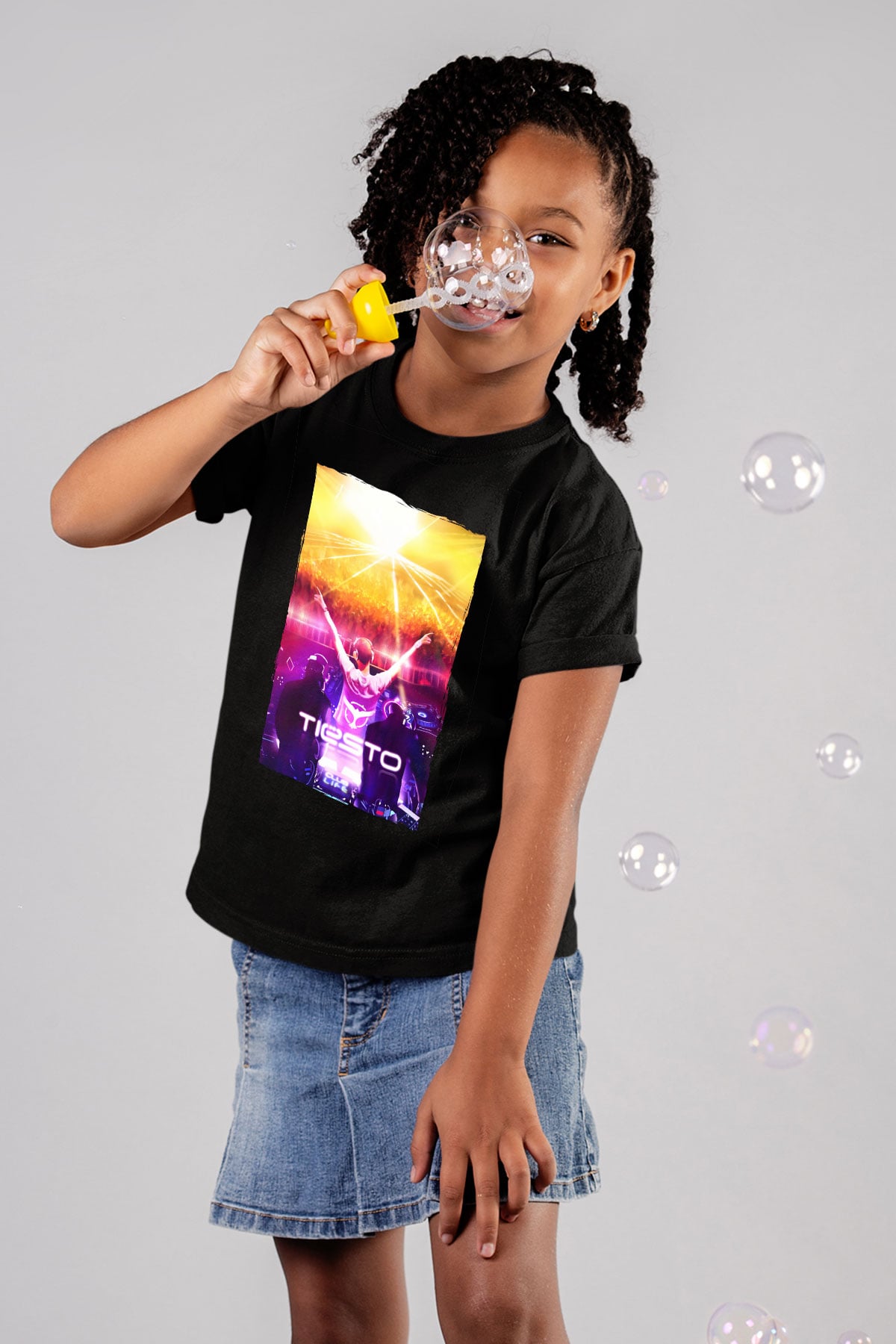 Tiesto Siyah Unisex Çocuk Tişört