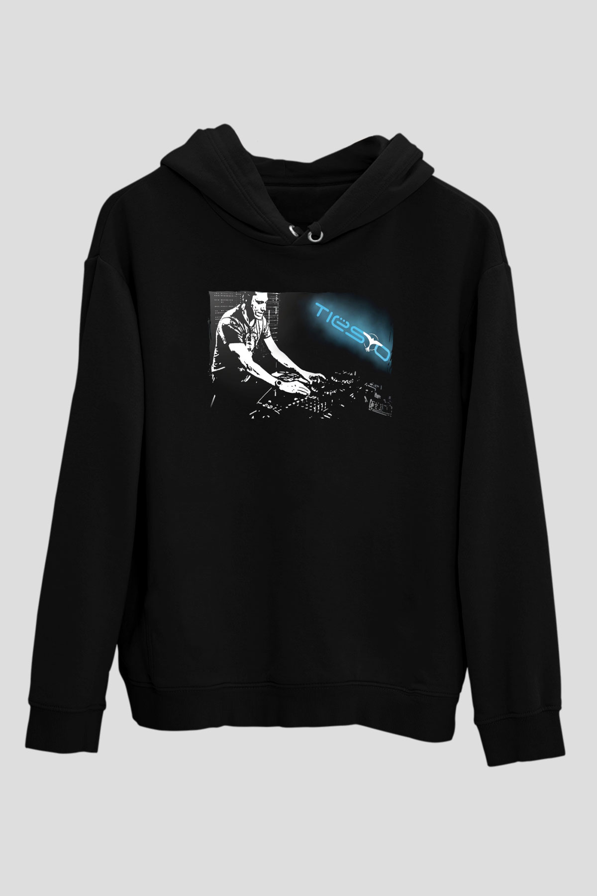 Tiesto Siyah Unisex Kapüşonlu Sweatshirt