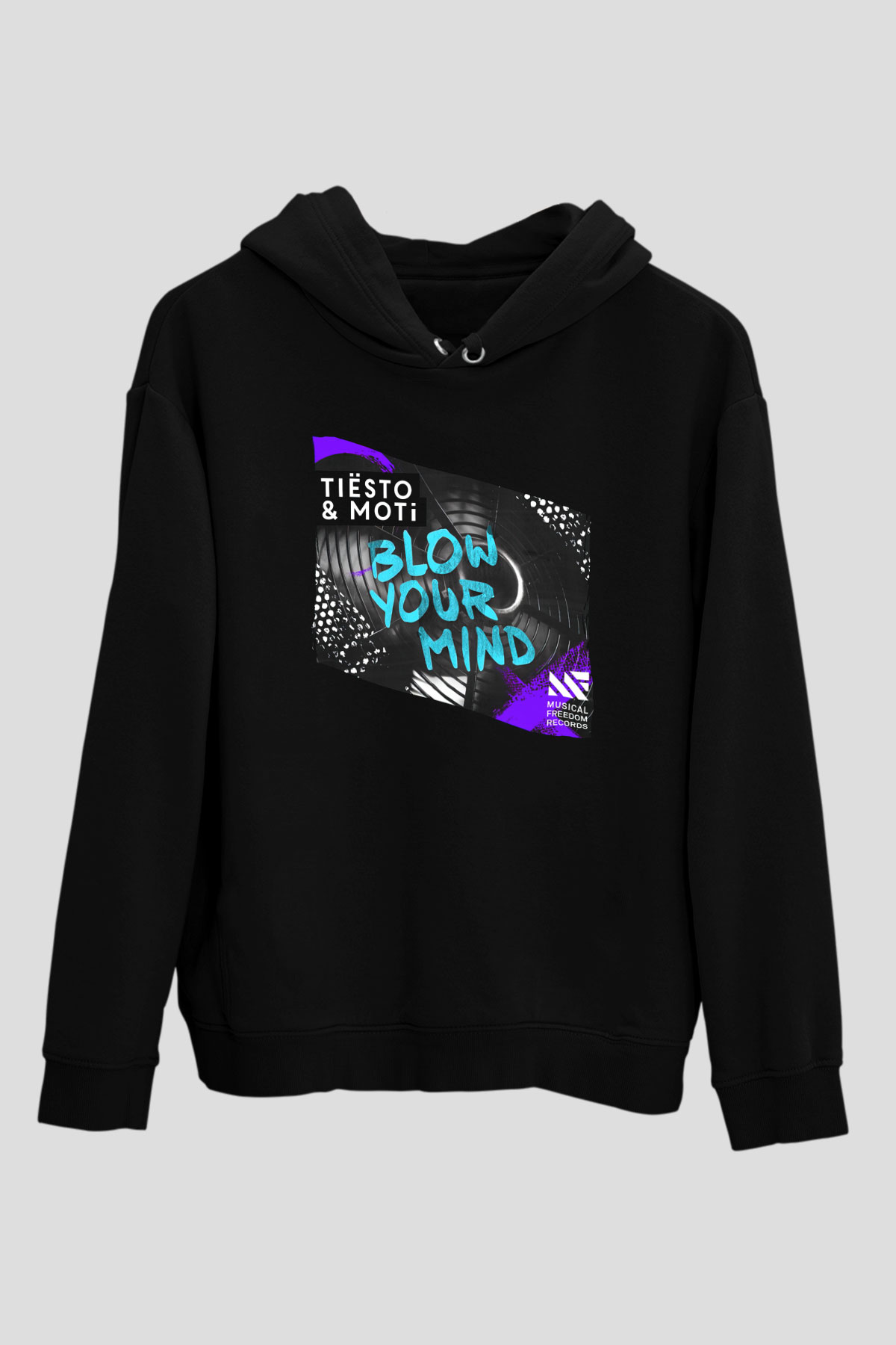 Tiesto Siyah Unisex Kapüşonlu Sweatshirt