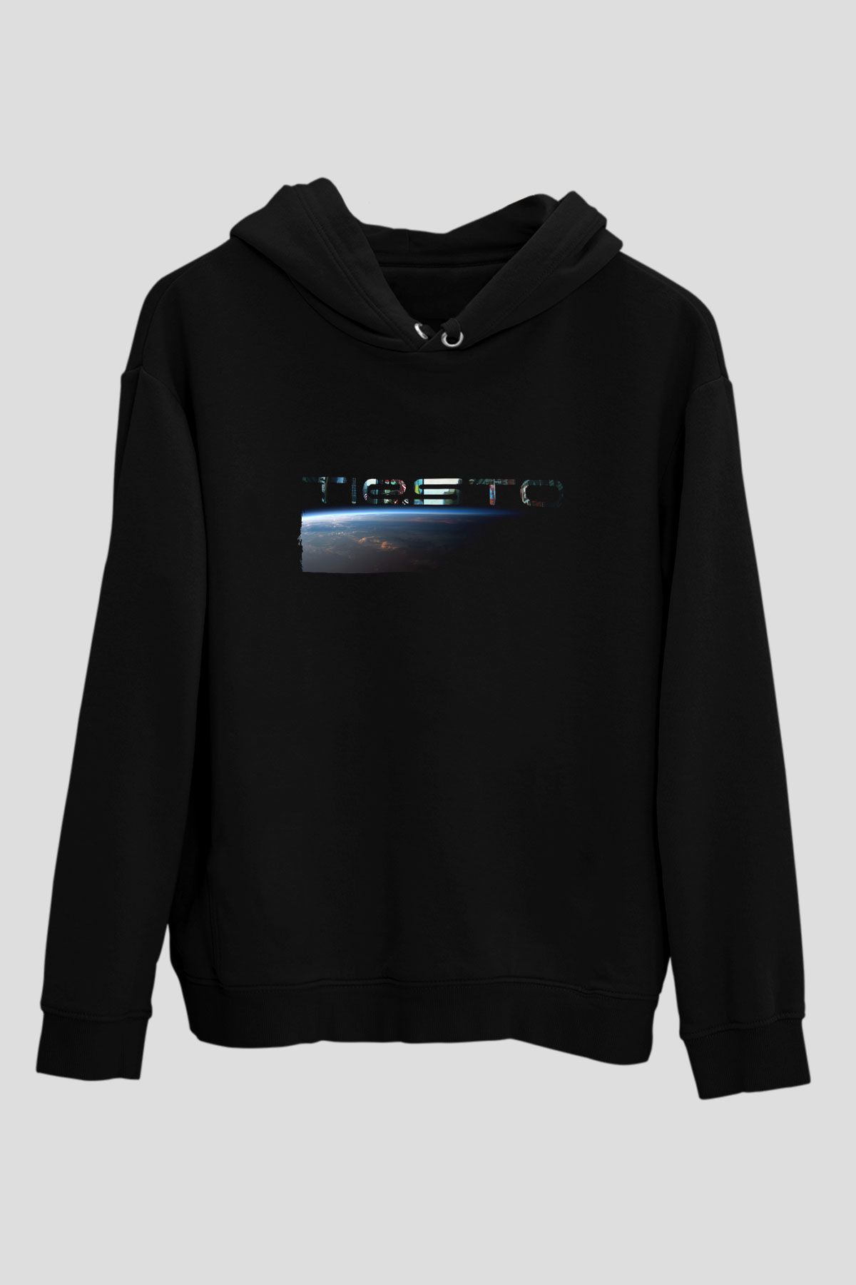 Tiesto Siyah Unisex Kapüşonlu Sweatshirt