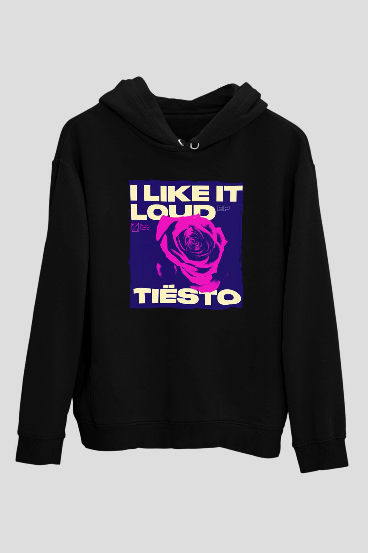 Tiesto Siyah Unisex Kapüşonlu Sweatshirt