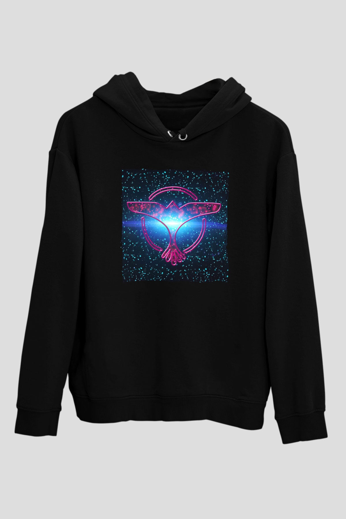 Tiesto Siyah Unisex Kapüşonlu Sweatshirt