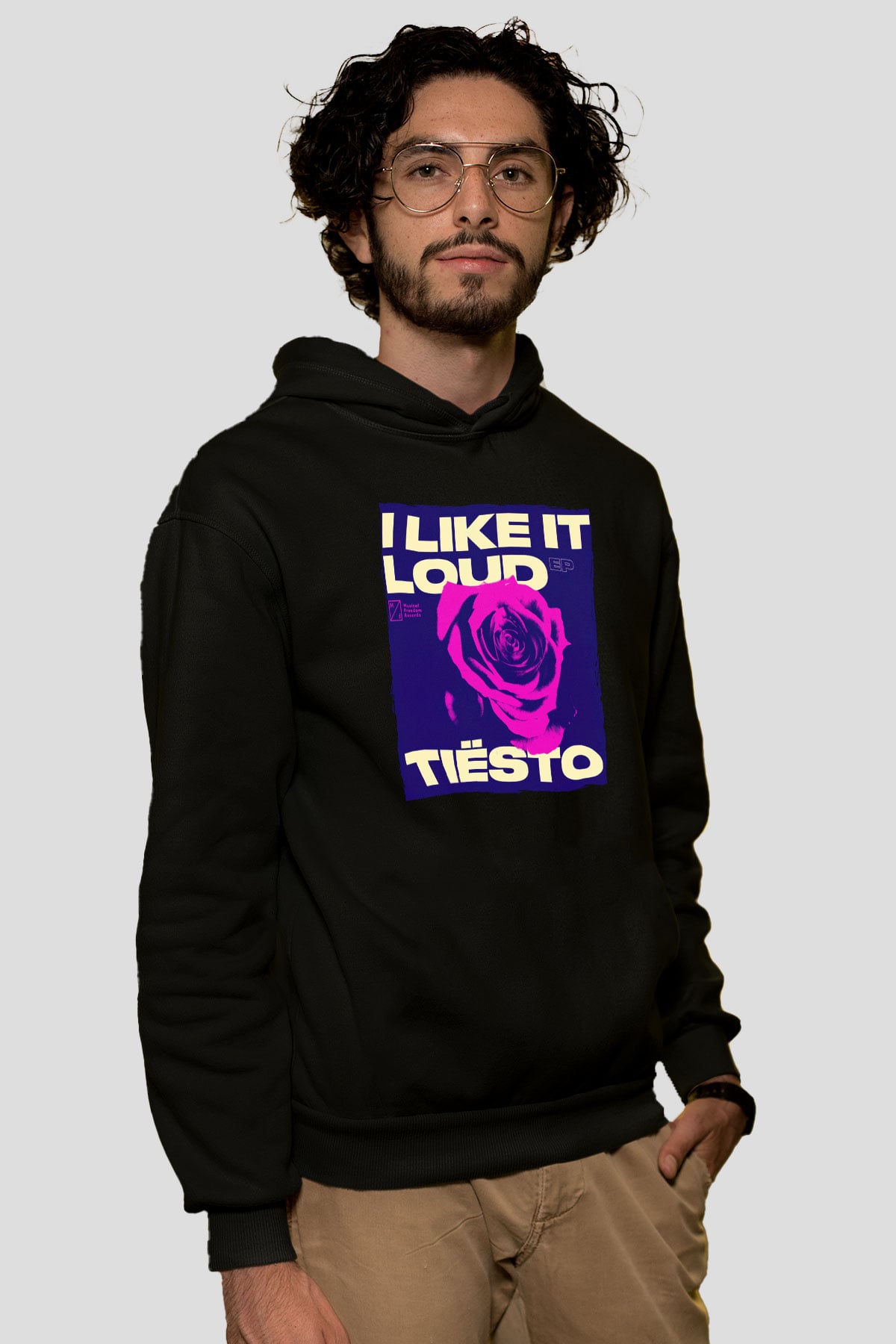 Tiesto Siyah Unisex Kapüşonlu Sweatshirt