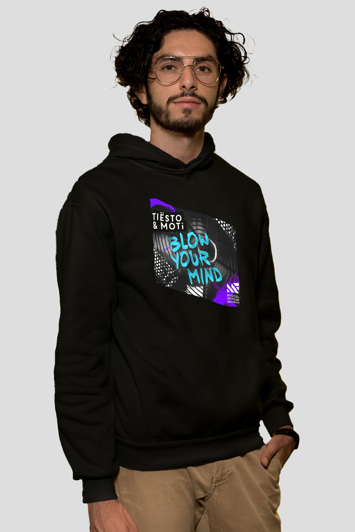 Tiesto Siyah Unisex Kapüşonlu Sweatshirt
