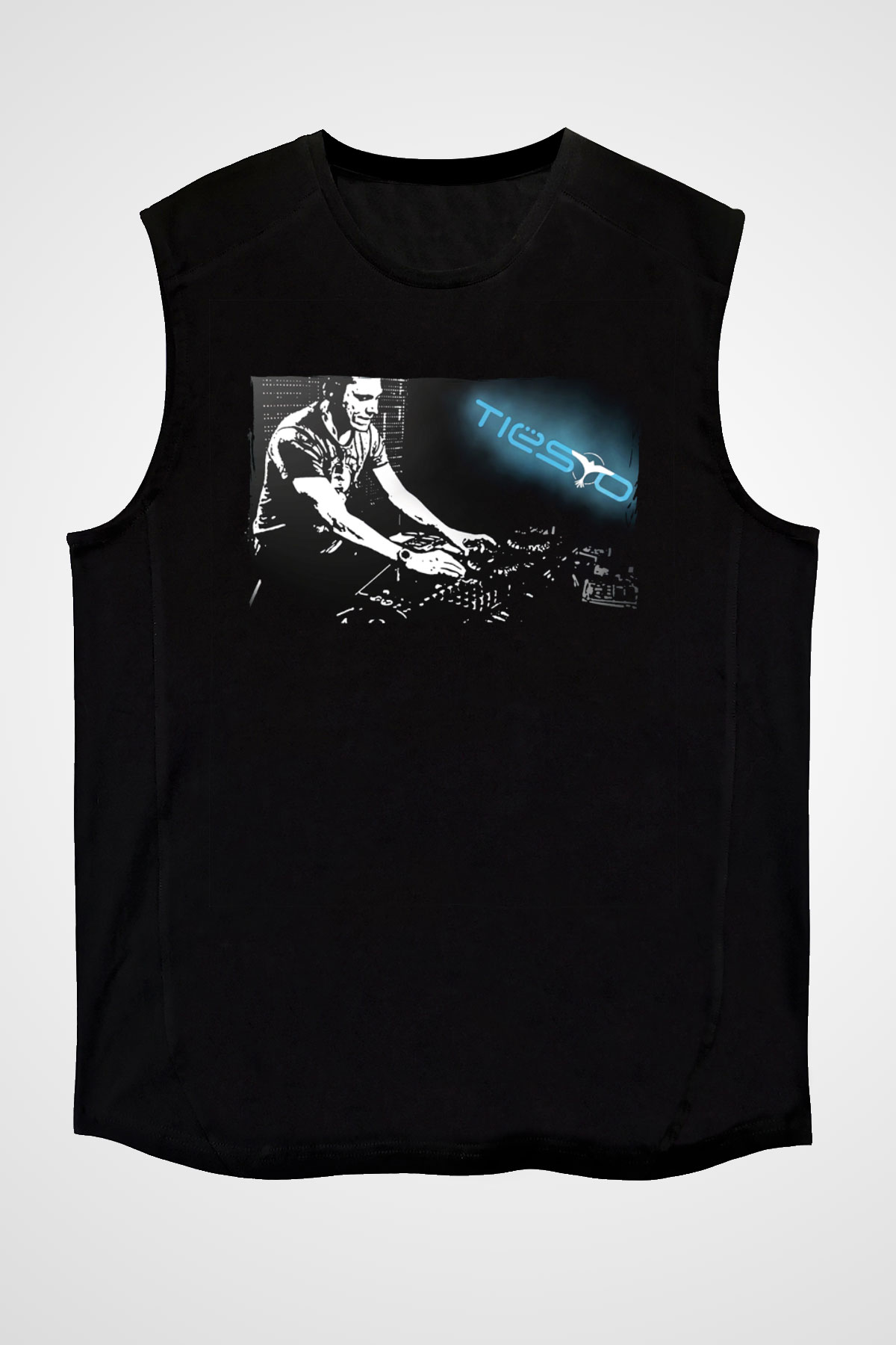 Tiesto Siyah Unisex Kolsuz Tişört