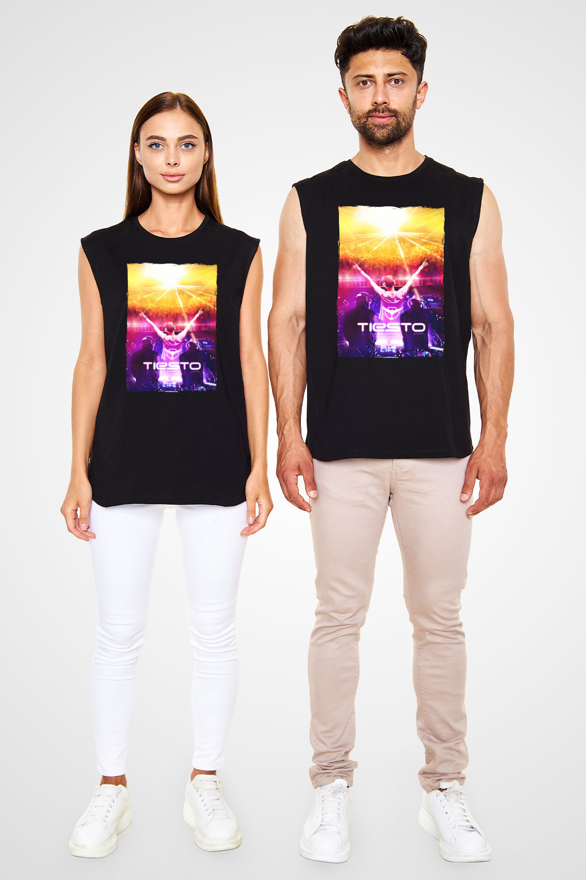 Tiesto Siyah Unisex Kolsuz Tişört