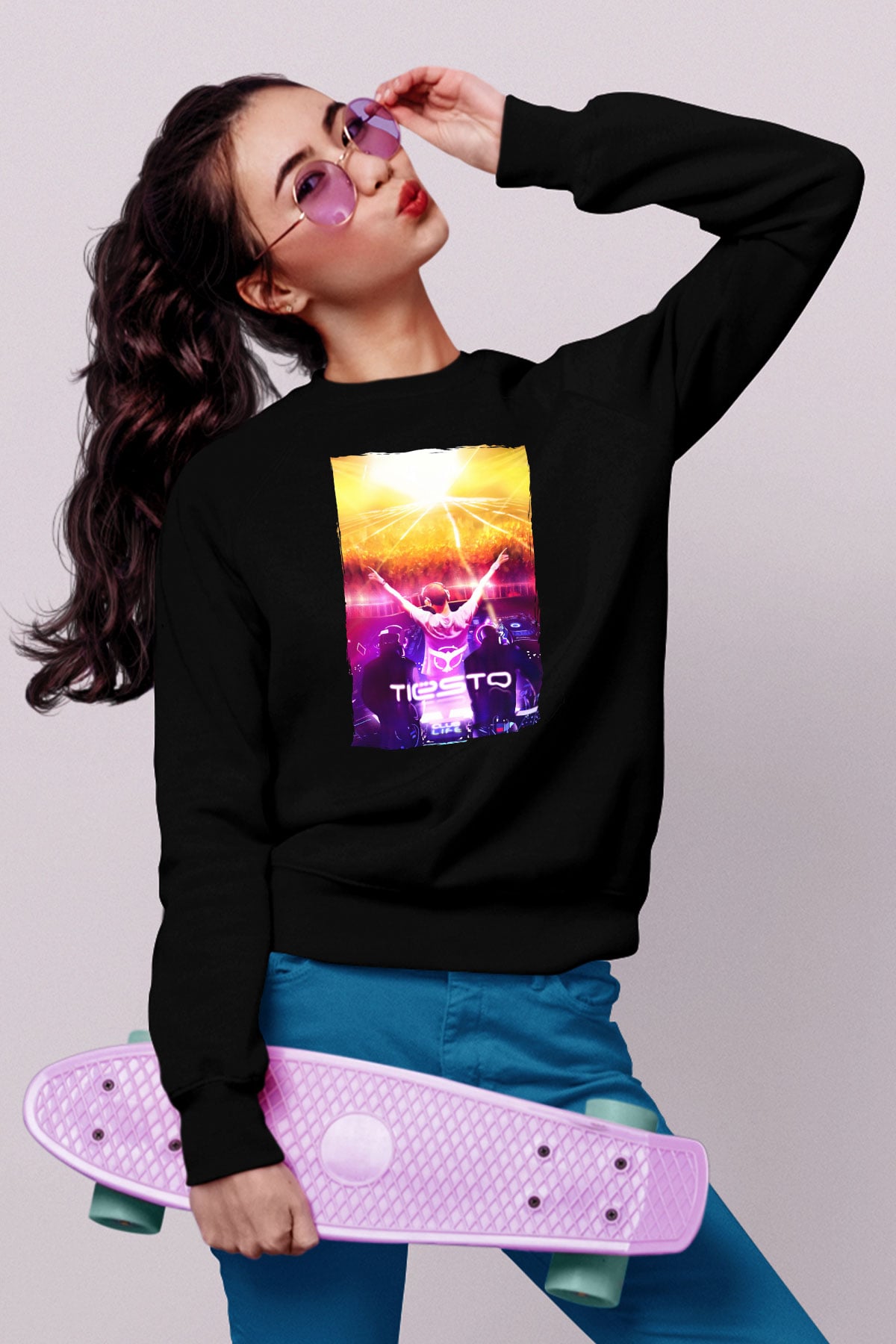 Tiesto Siyah Unisex Sweatshirt