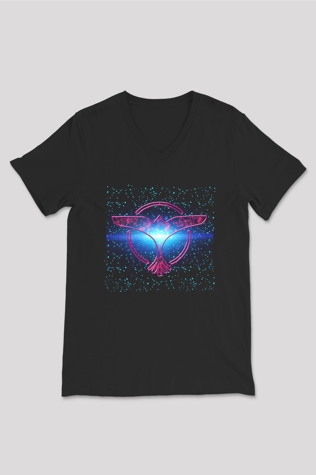 Tiesto Siyah Unisex V Yaka Tişört