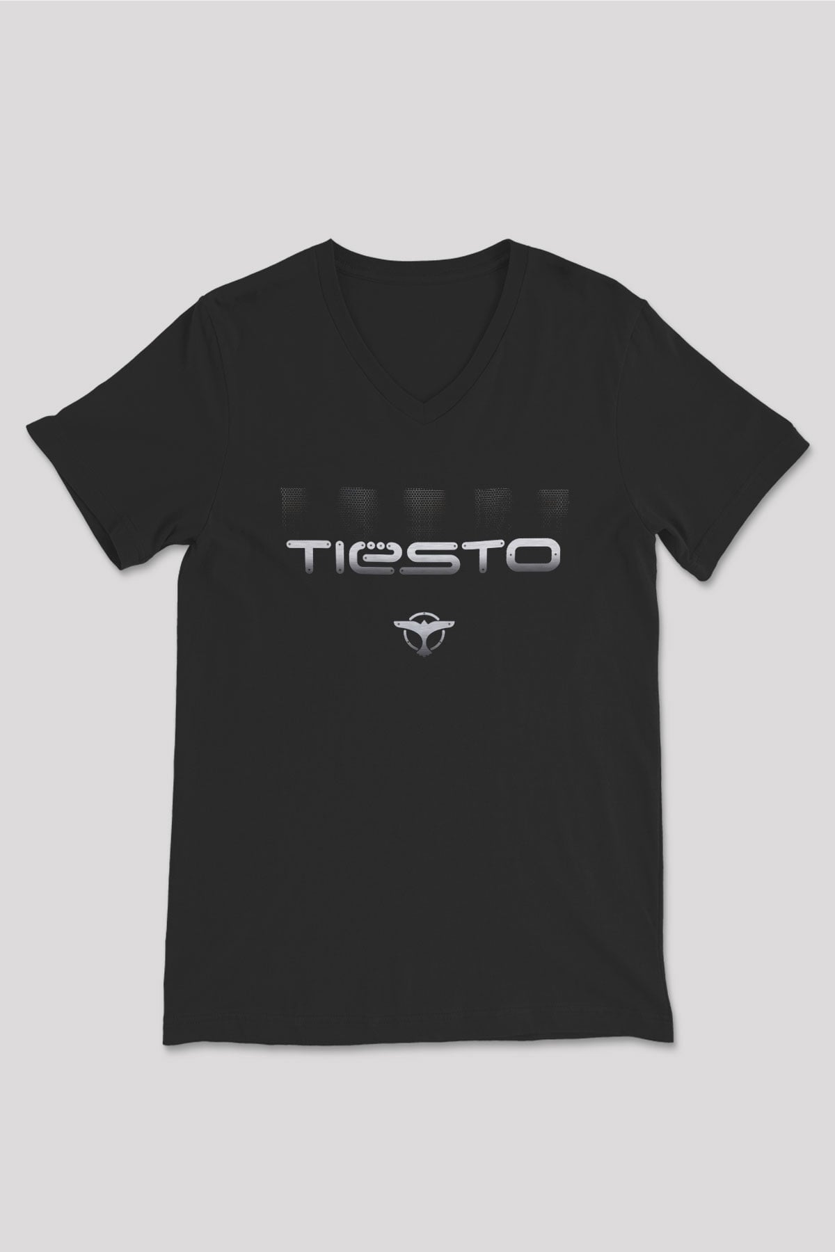Tiesto Siyah Unisex V Yaka Tişört