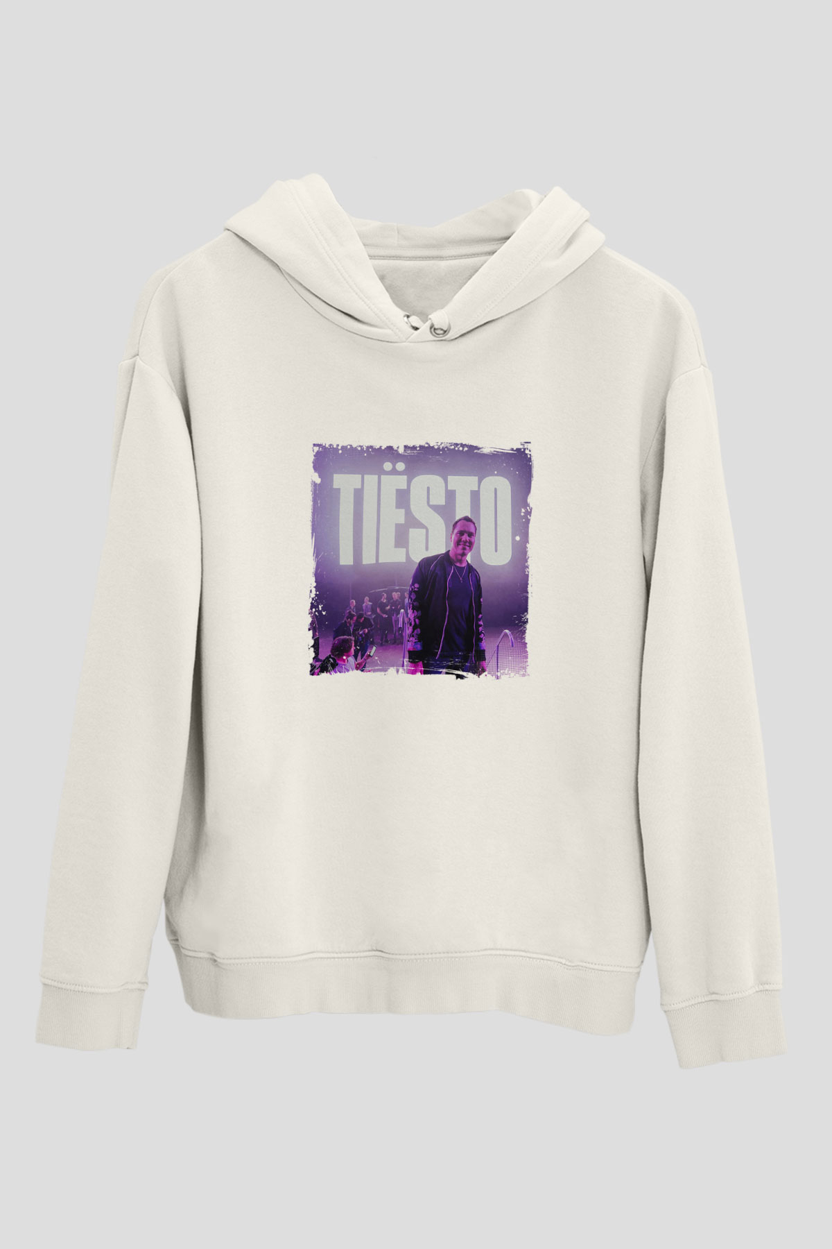 TiestoBaskılı Beyaz Hoodie