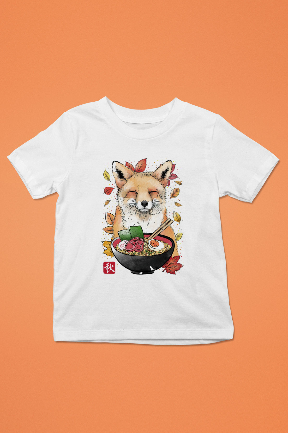 Tilki Baskılı Unisex Beyaz  Çocuk Tişört