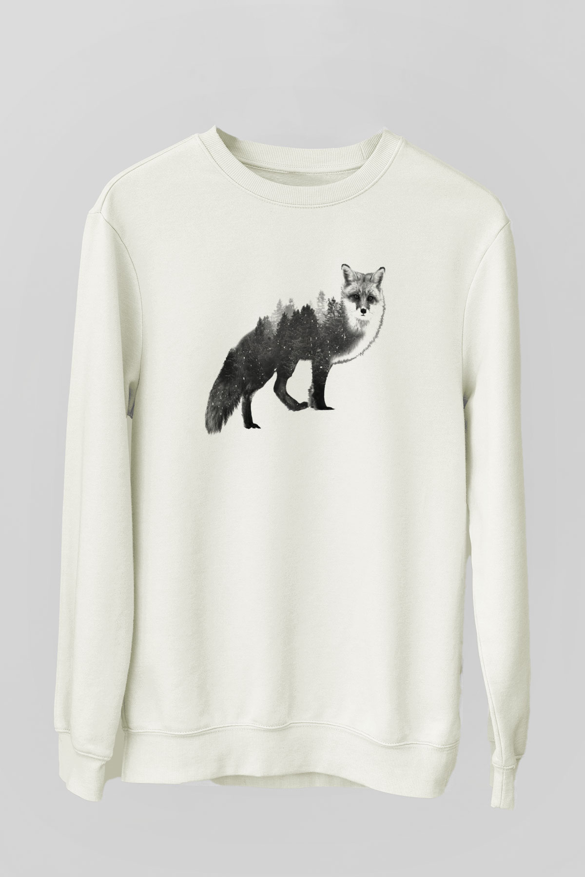 Tilki Beyaz Unisex Sweatshirt