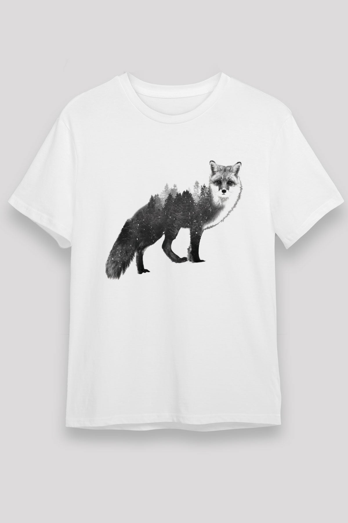 Tilki Beyaz Unisex Tişört T-Shirt - TişörtFabrikası